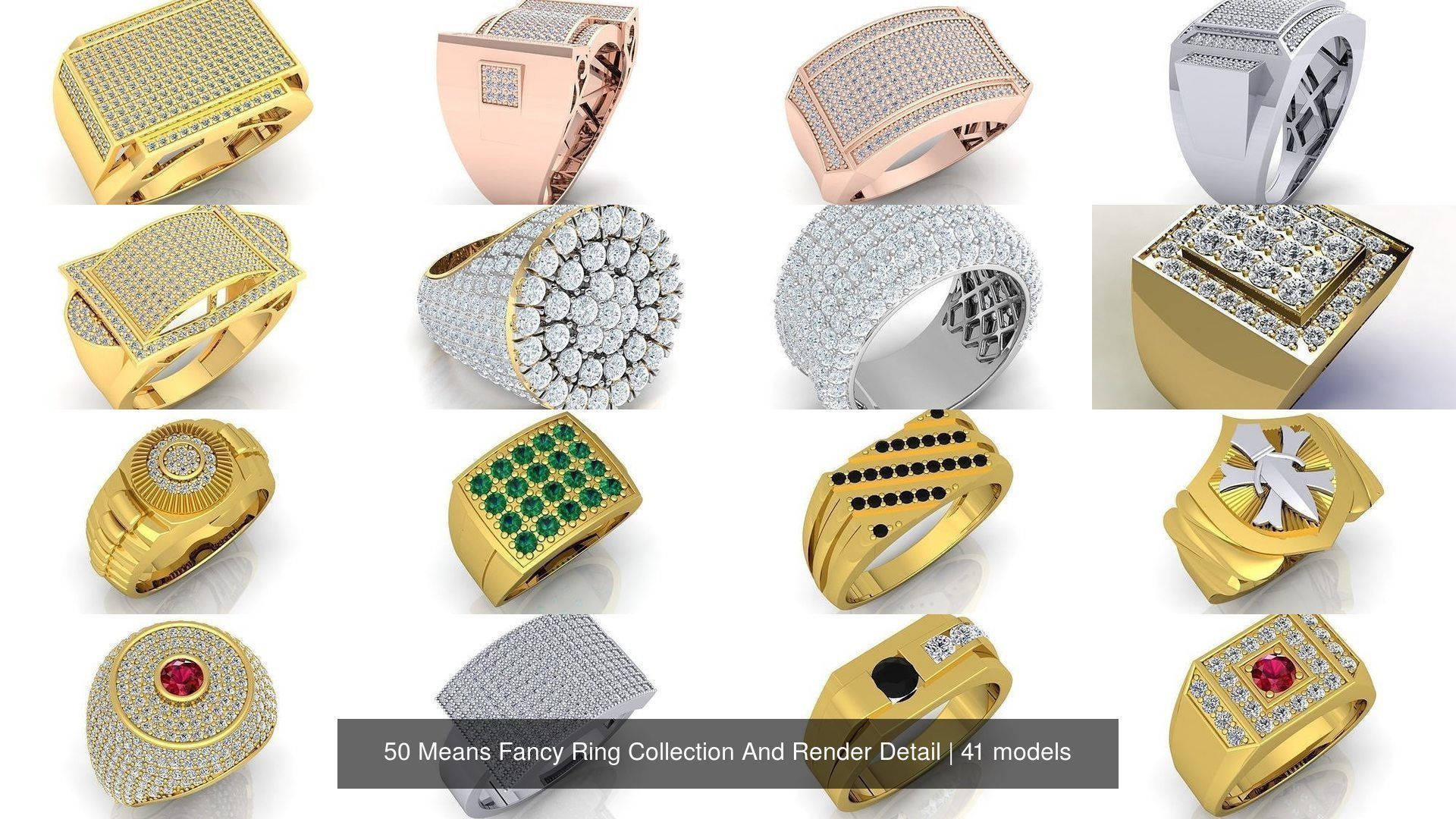 50 Means Fancy Ring Collection And Render Detail _21