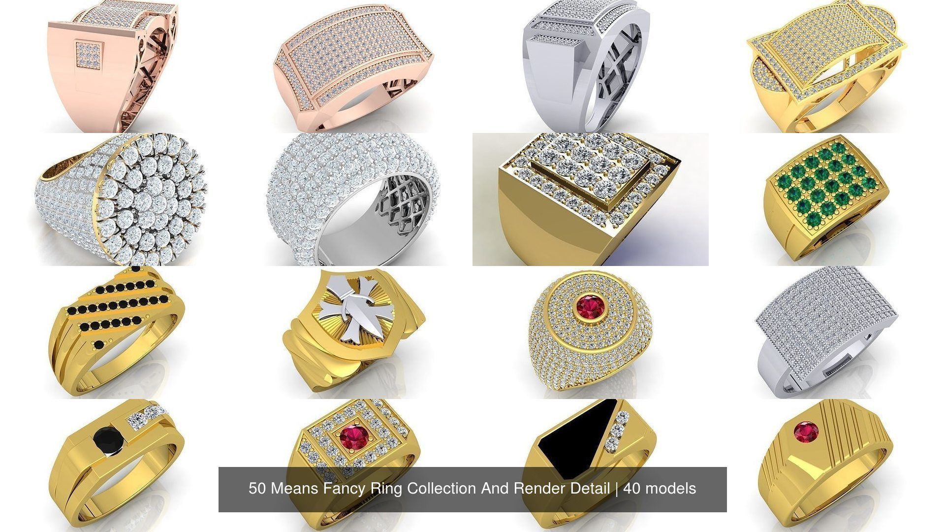 50 Means Fancy Ring Collection And Render Detail _24