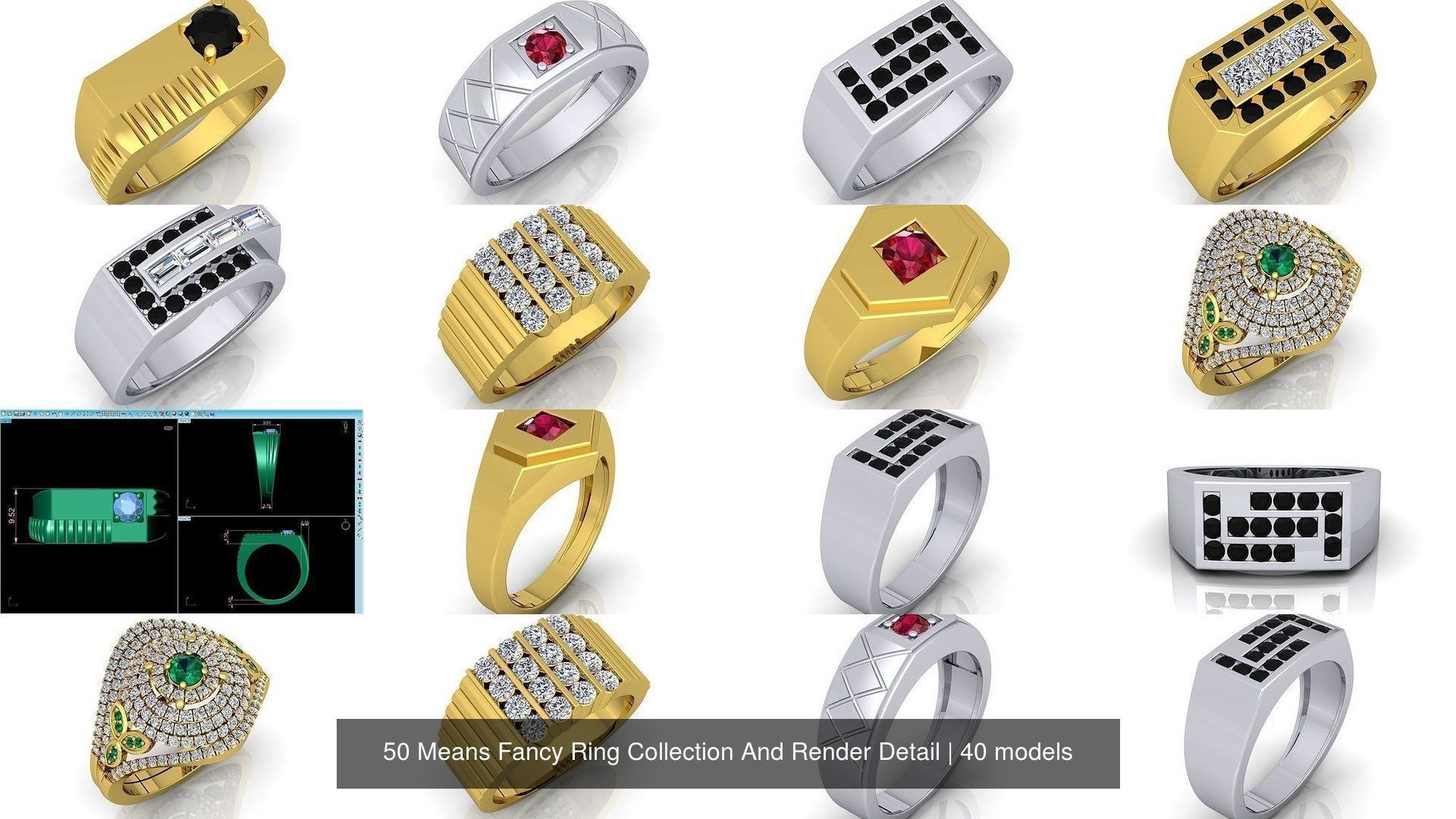 50 Means Fancy Ring Collection And Render Detail _39