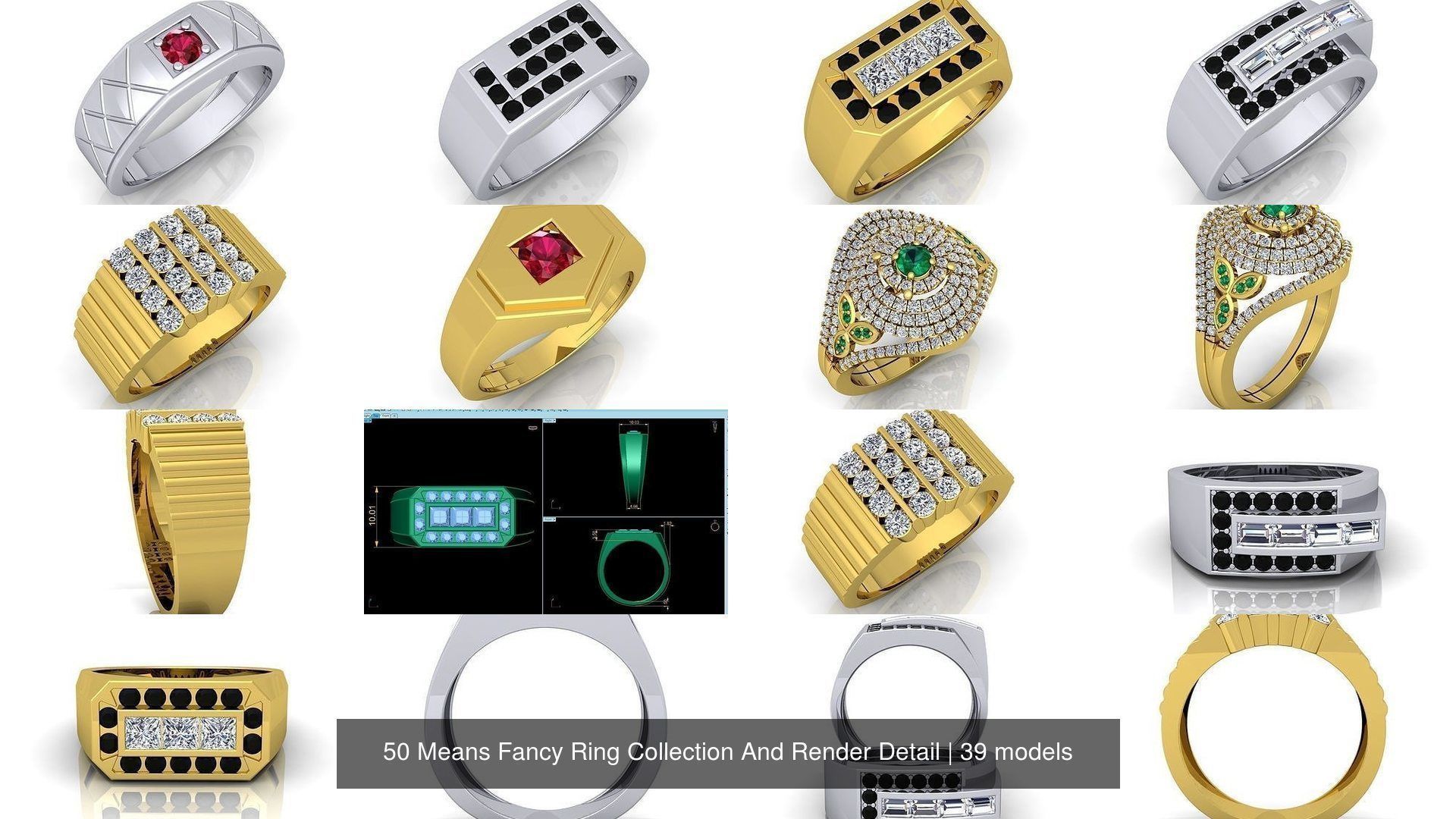 50 Means Fancy Ring Collection And Render Detail _41
