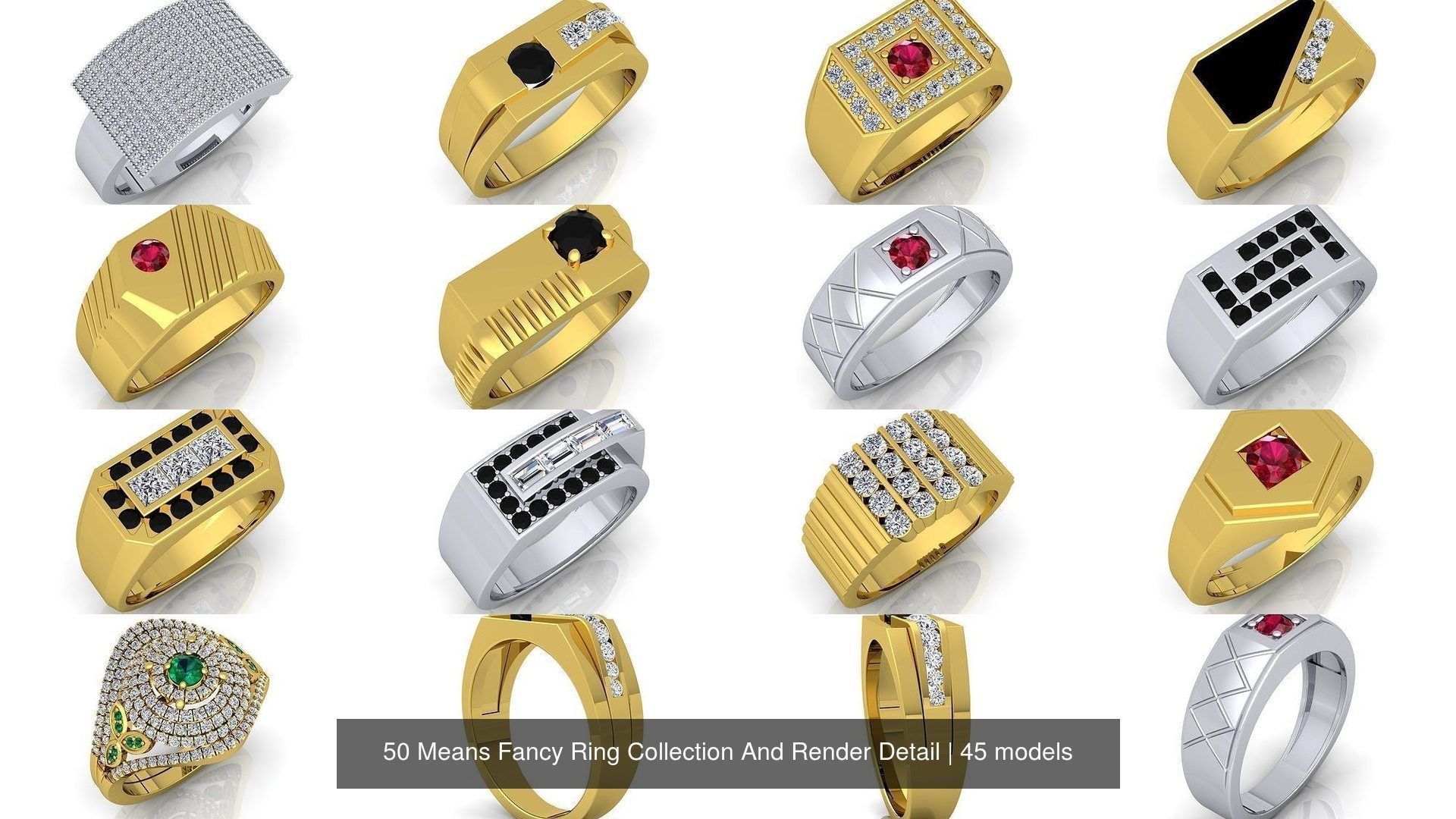 50 Means Fancy Ring Collection And Render Detail _29