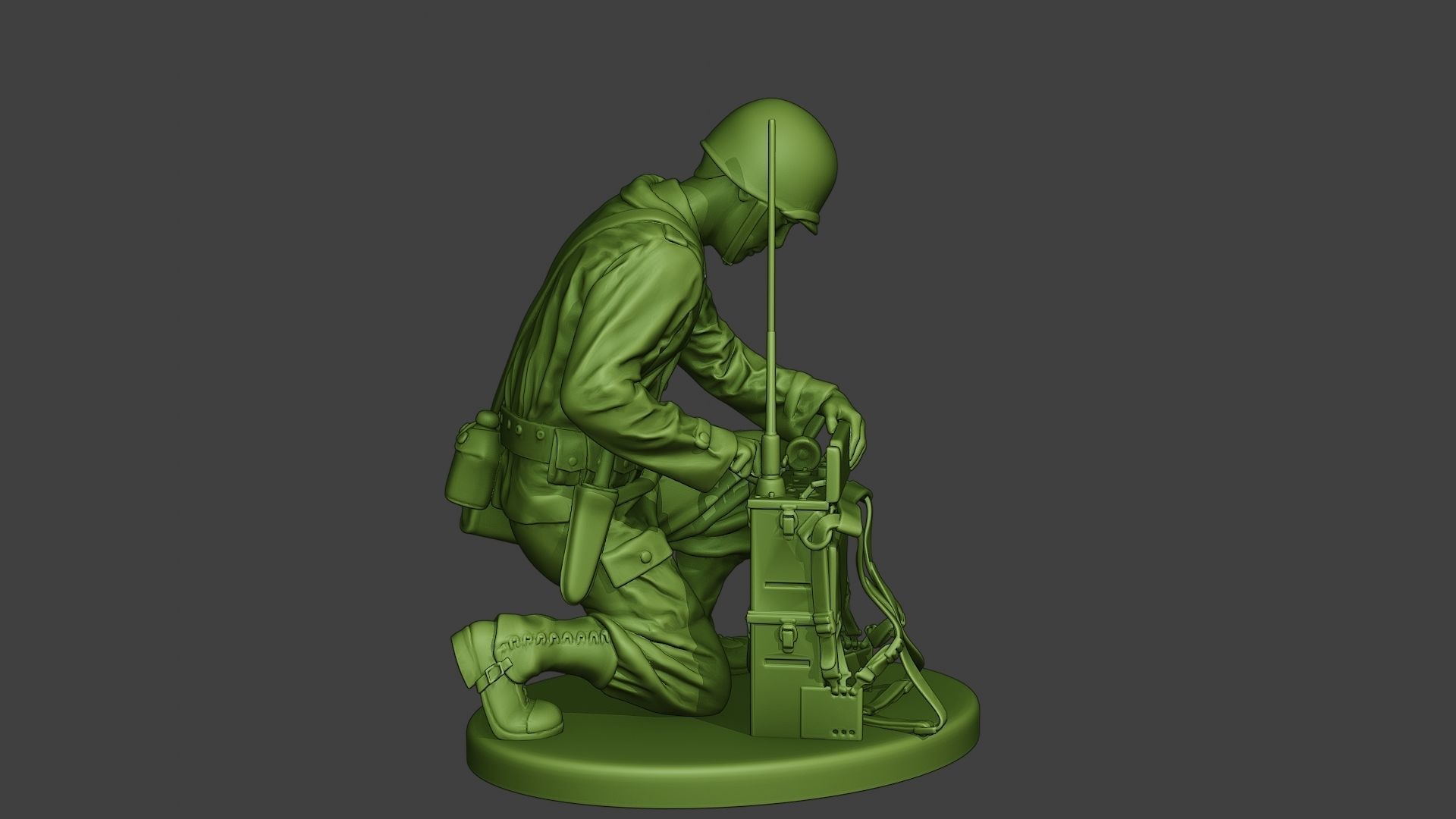American engineer soldier ww2 Crouch3 A9 3D print model_7