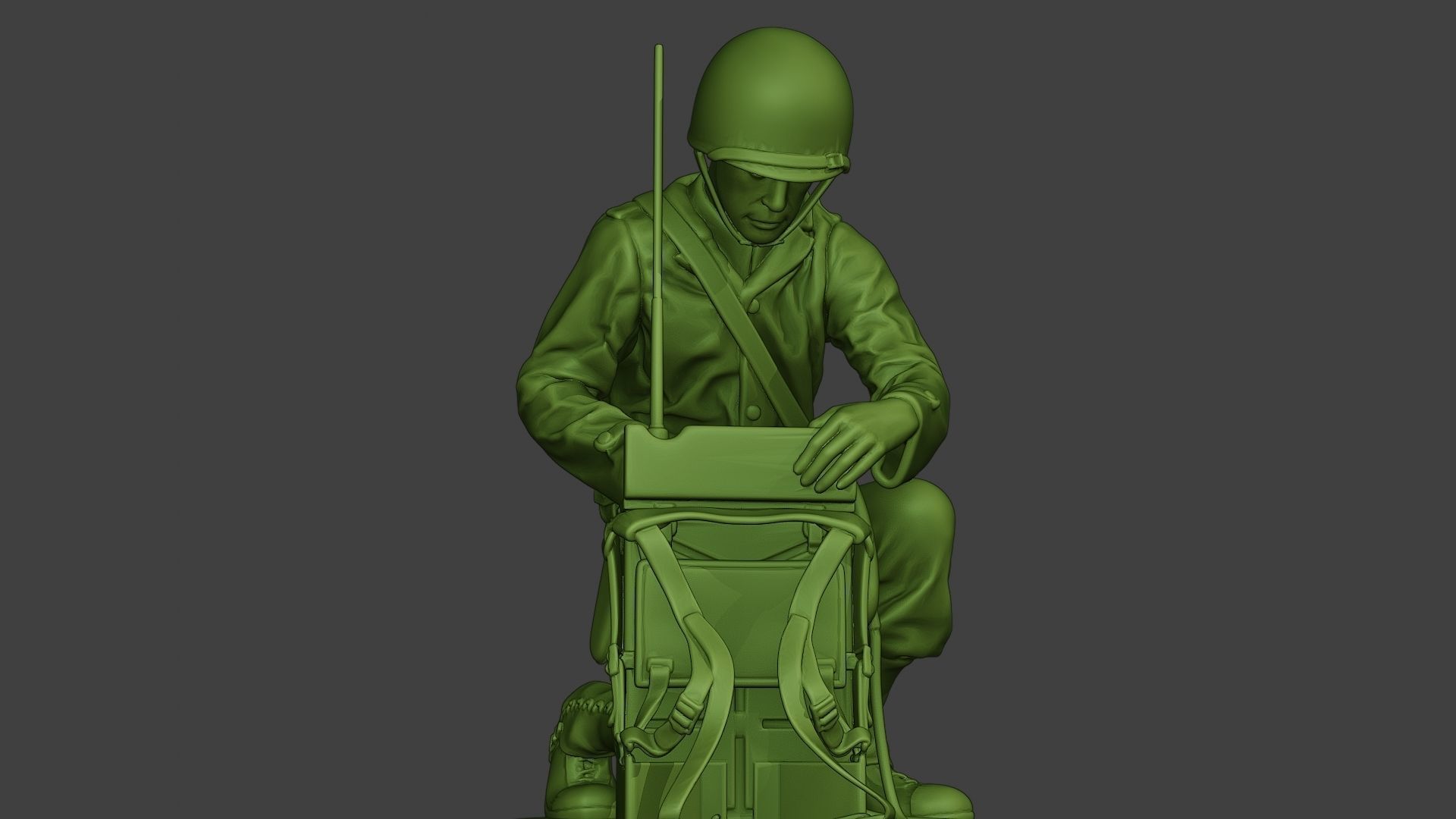 American engineer soldier ww2 Crouch3 A9 3D print model_12
