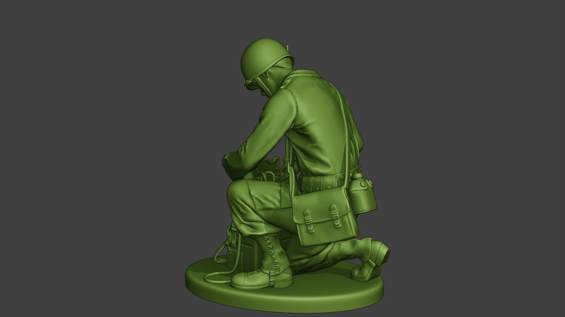 American engineer soldier ww2 Crouch3 A9 3D print model_3
