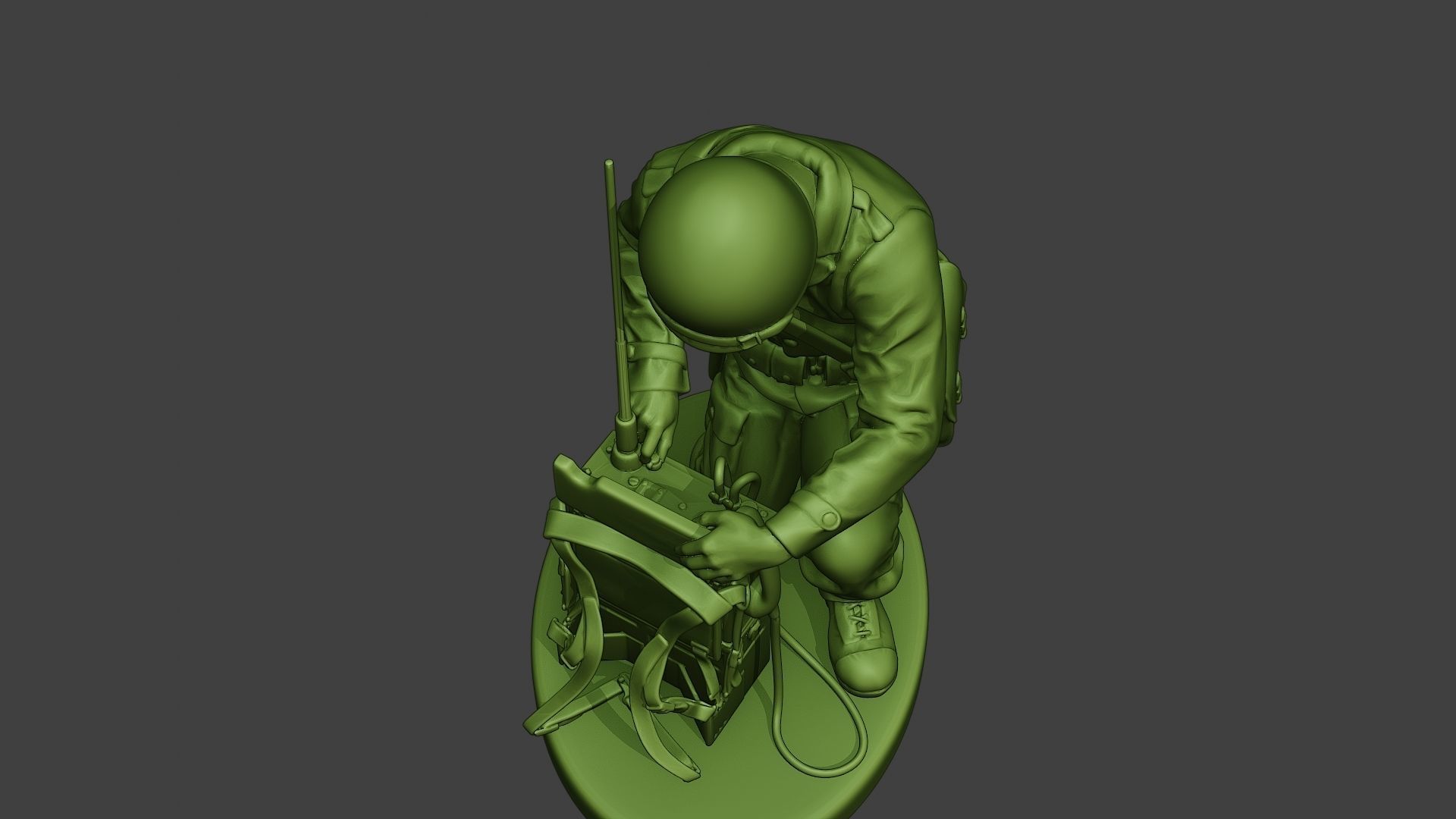 American engineer soldier ww2 Crouch3 A9 3D print model_13