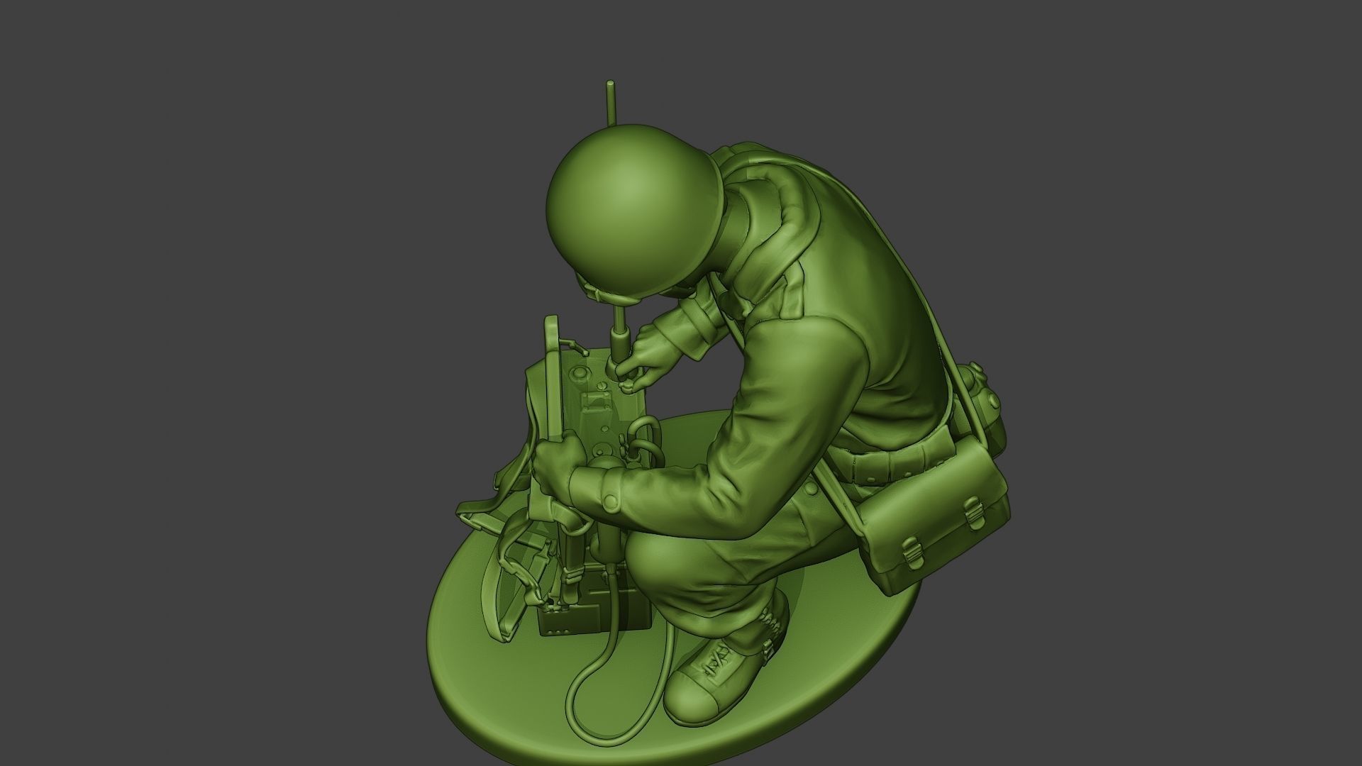 American engineer soldier ww2 Crouch3 A9 3D print model_14