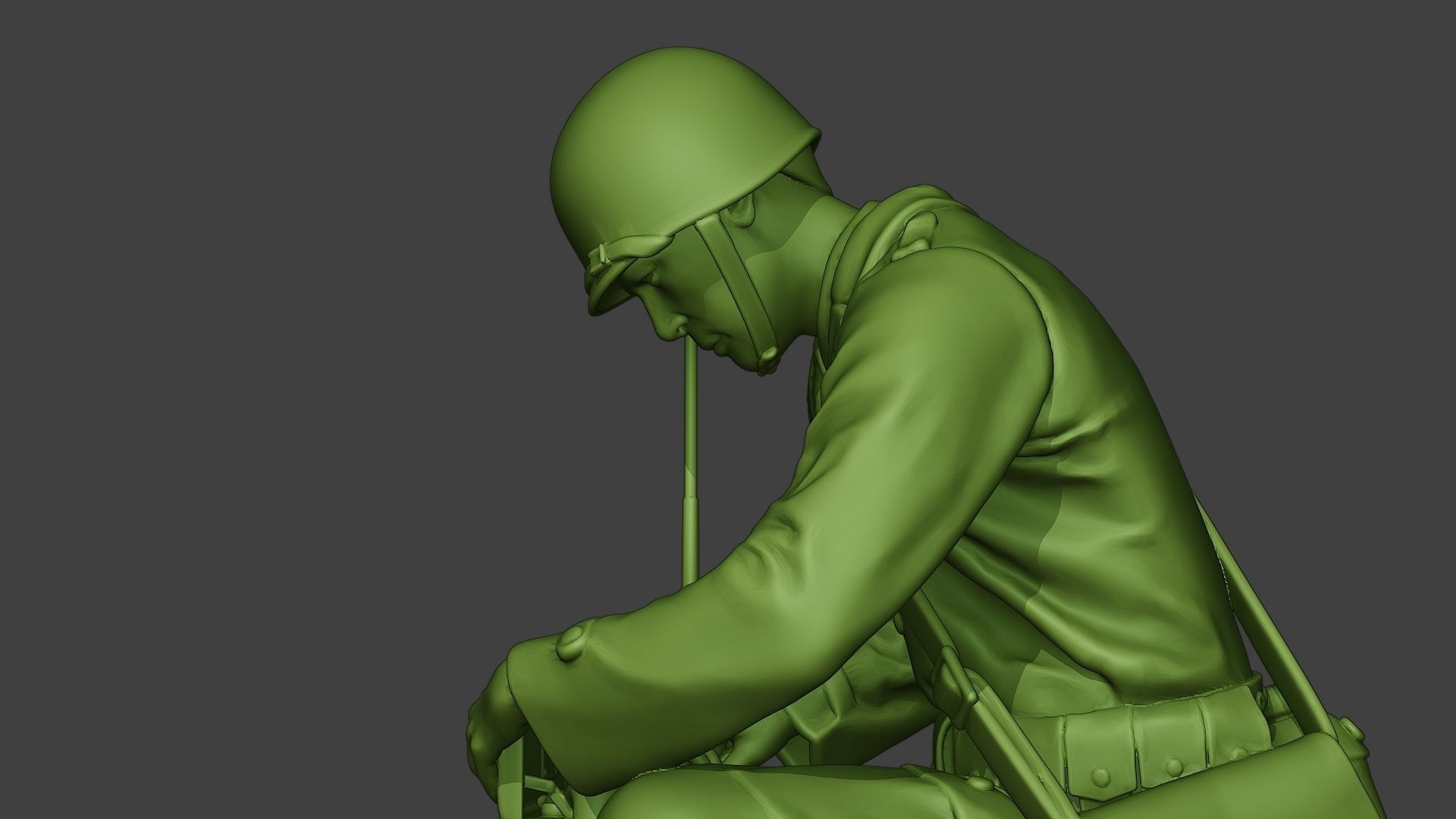 American engineer soldier ww2 Crouch3 A9 3D print model_16