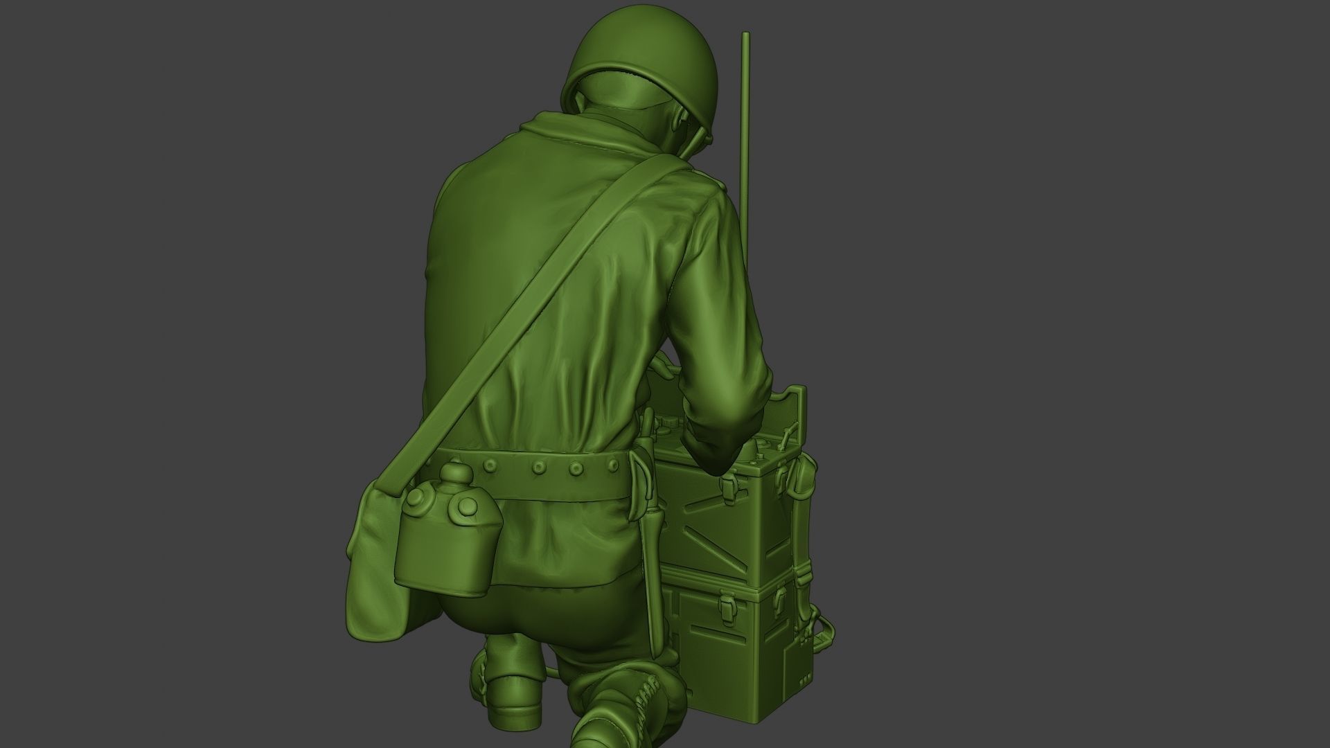 American engineer soldier ww2 Crouch3 A9 3D print model_24