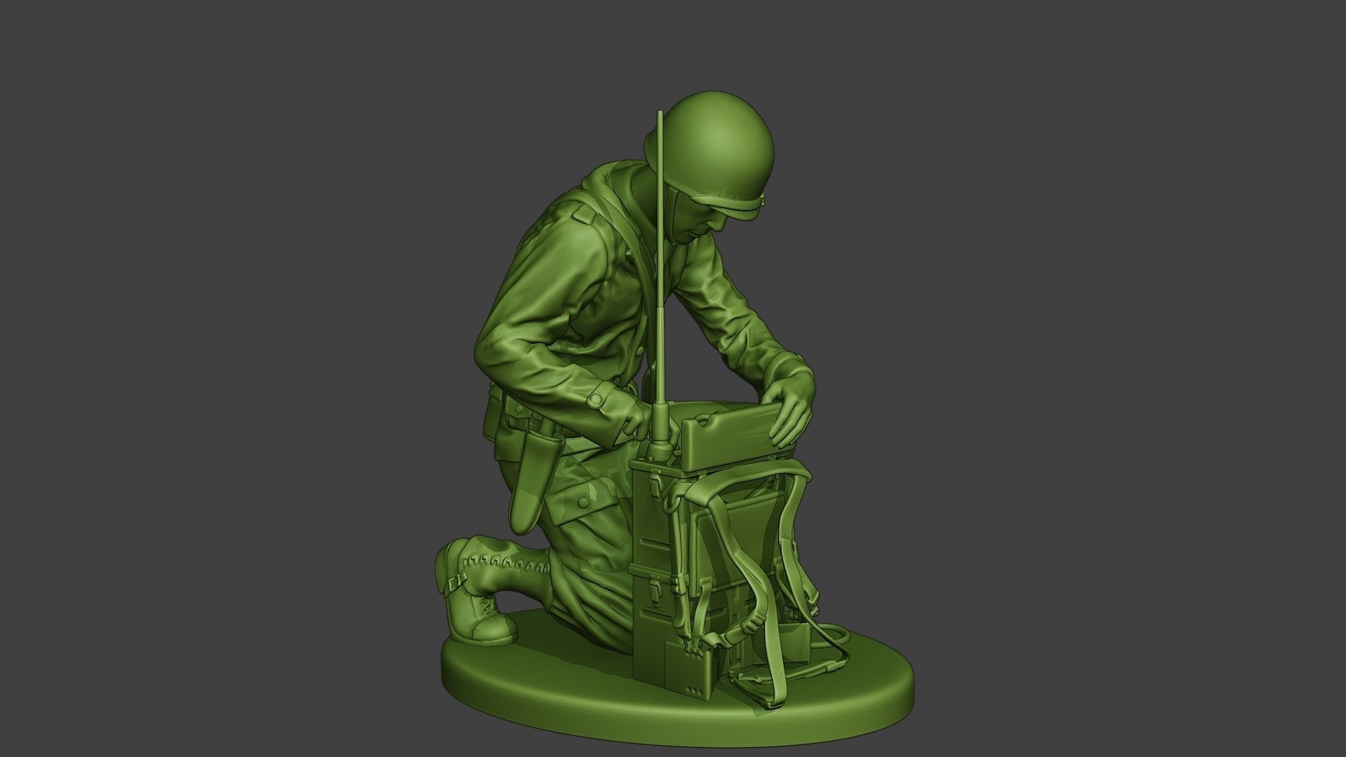American engineer soldier ww2 Crouch3 A9 3D print model_8