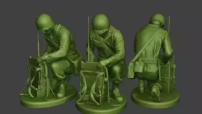 American engineer soldier ww2 Crouch3 A9 3D print model