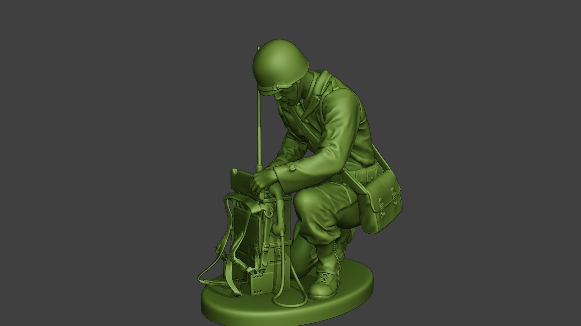 American engineer soldier ww2 Crouch3 A9 3D print model_1
