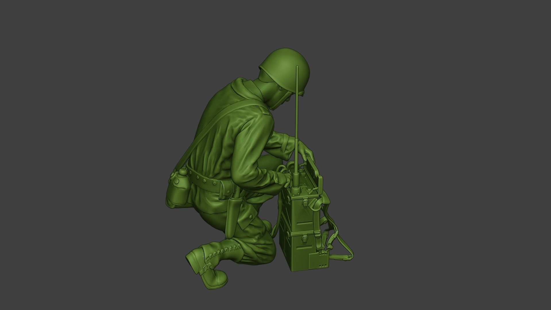 American engineer soldier ww2 Crouch3 A9 3D print model_31