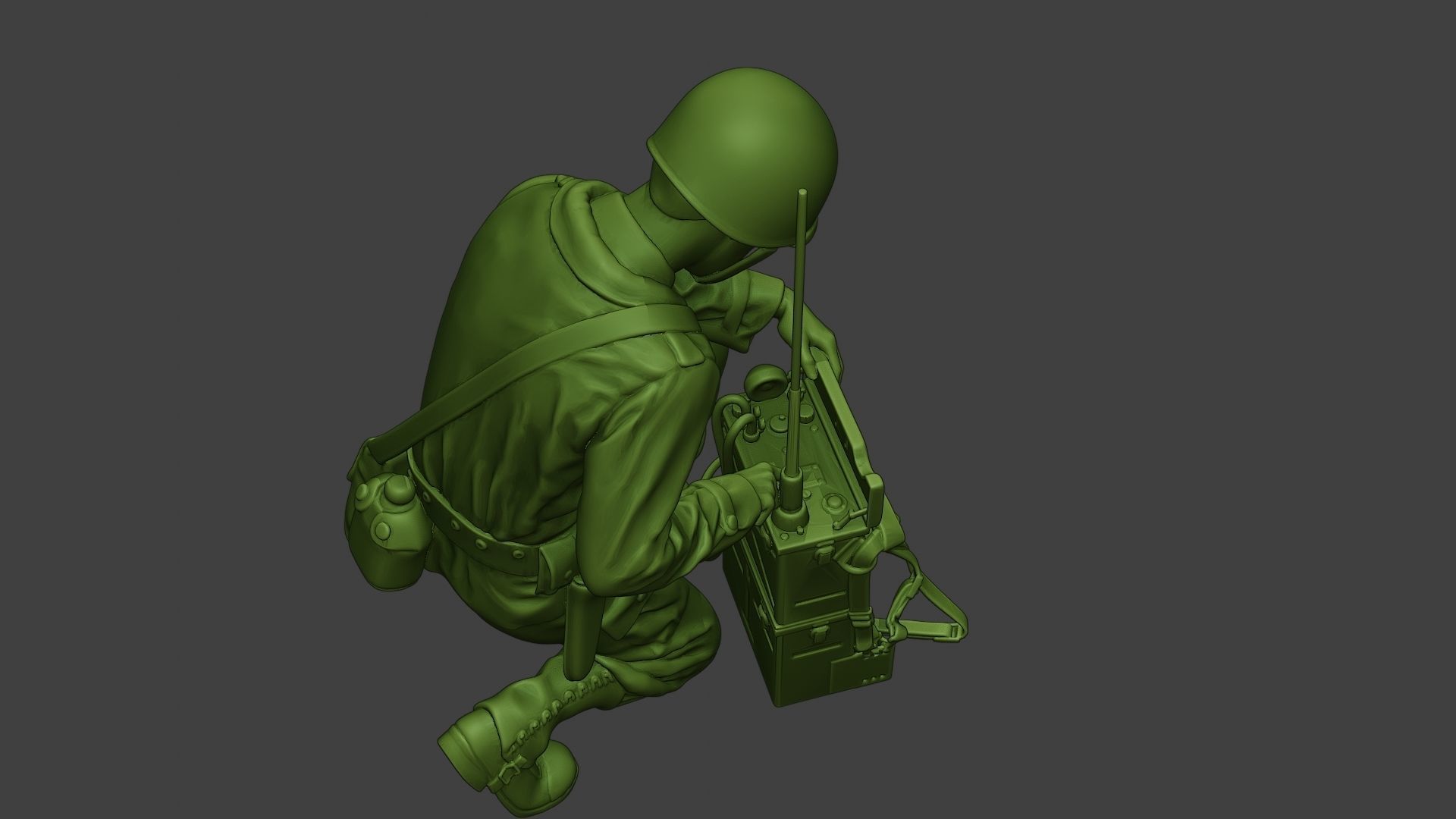 American engineer soldier ww2 Crouch3 A9 3D print model_22