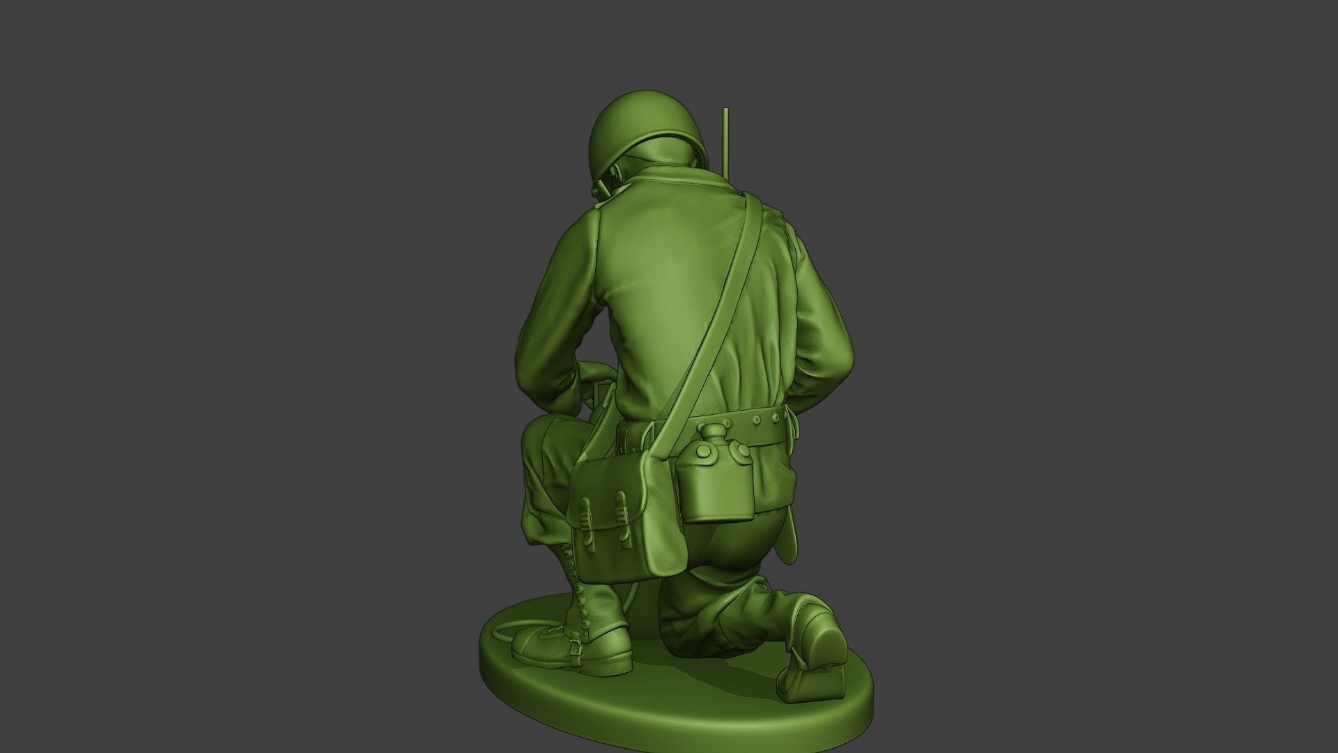 American engineer soldier ww2 Crouch3 A9 3D print model_4