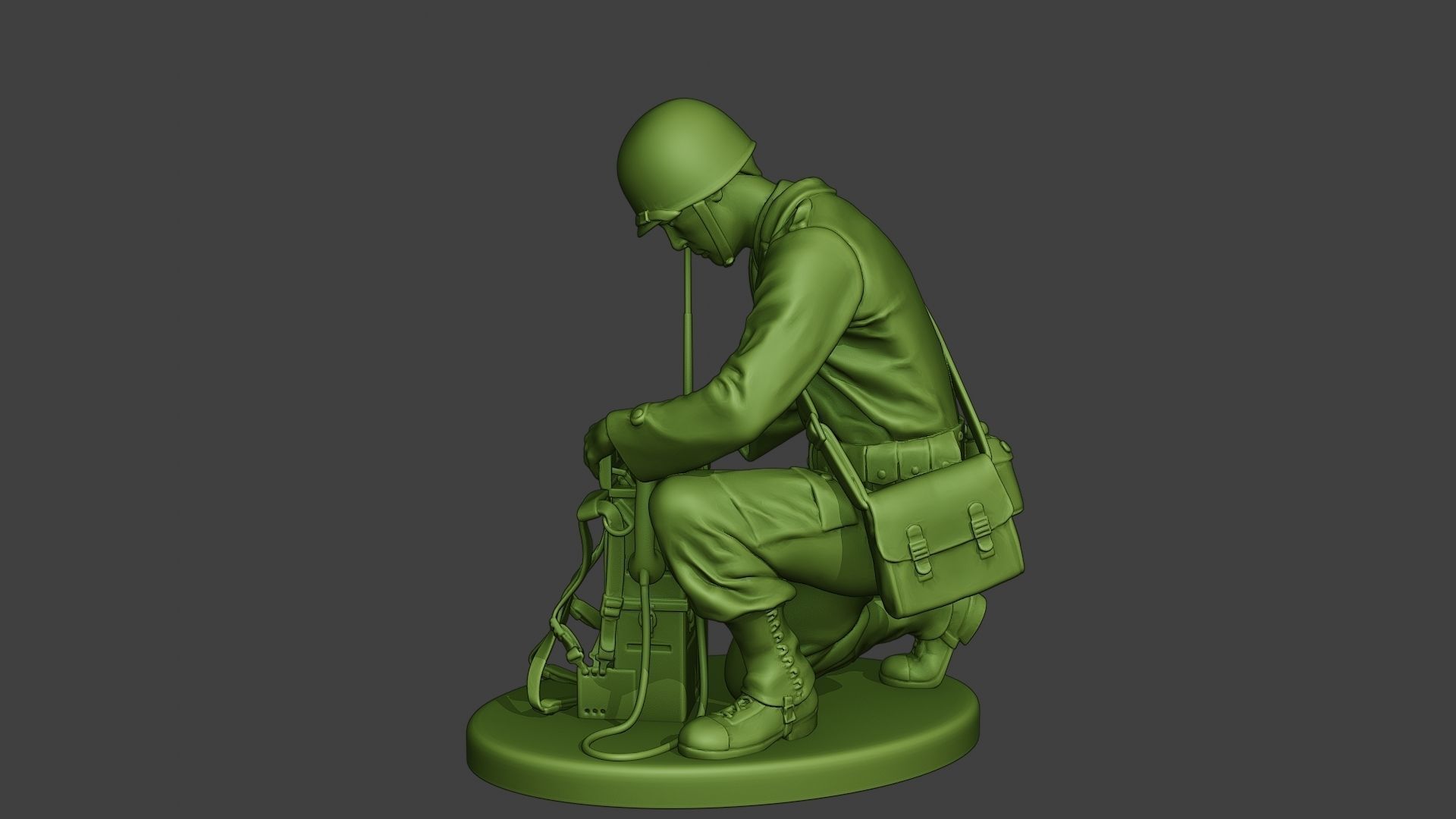 American engineer soldier ww2 Crouch3 A9 3D print model_2