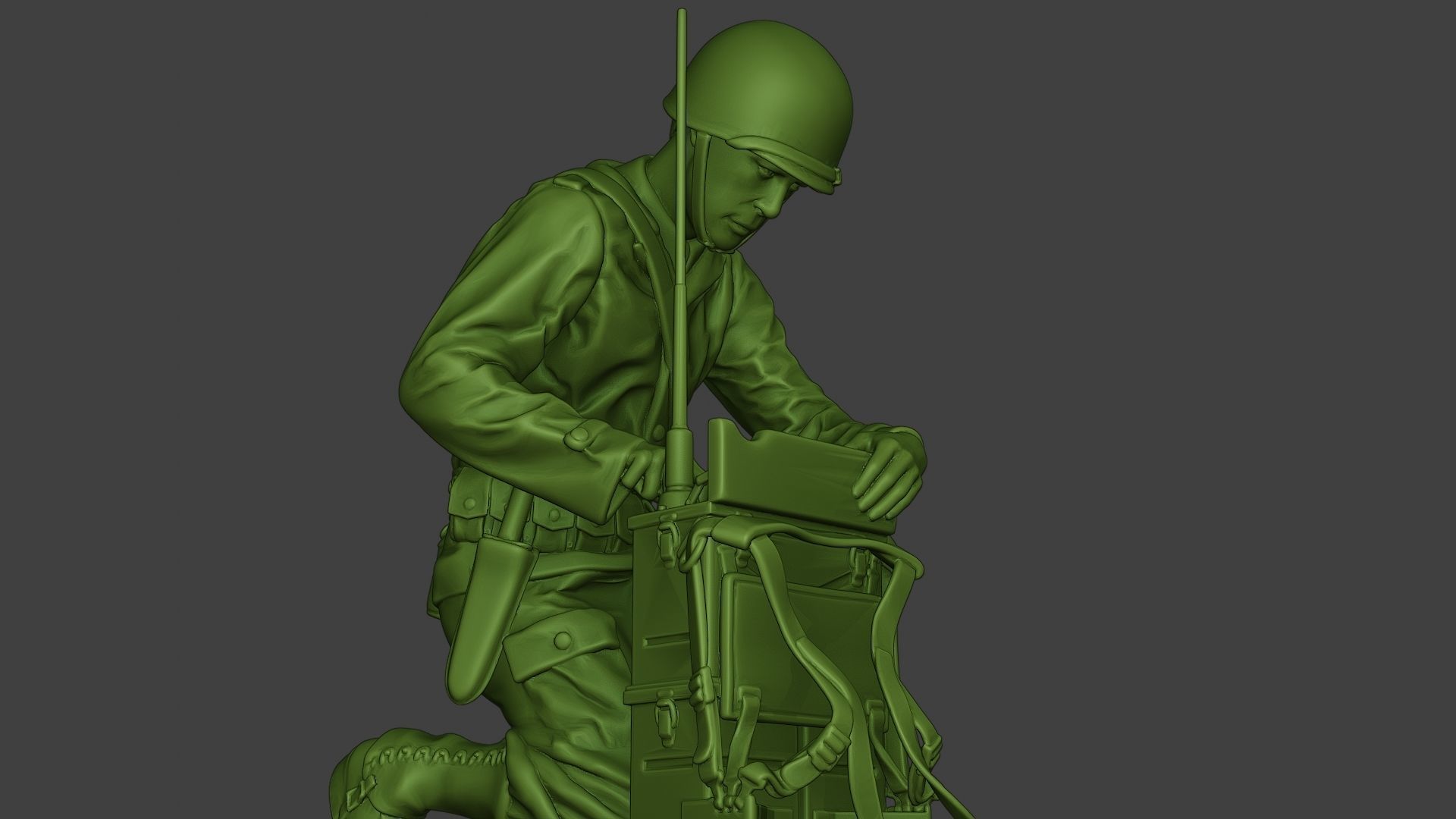 American engineer soldier ww2 Crouch3 A9 3D print model_28