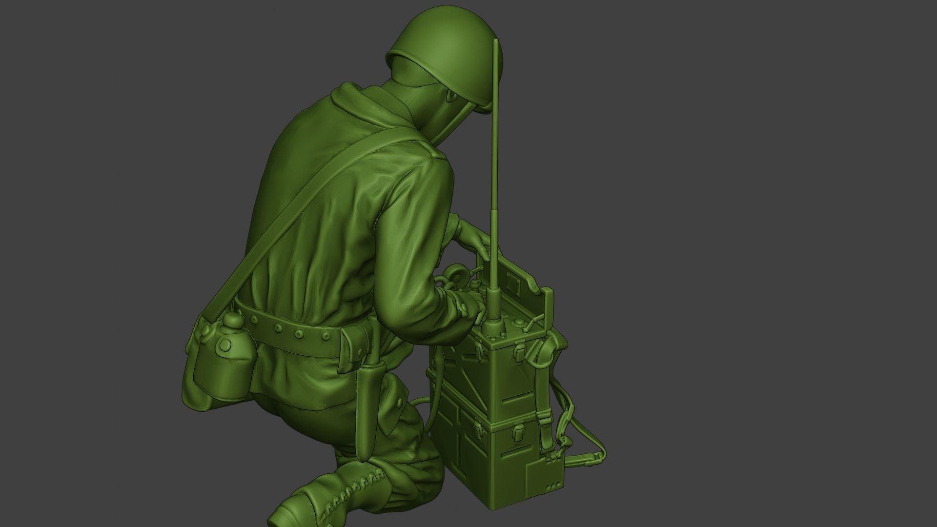 American engineer soldier ww2 Crouch3 A9 3D print model_23