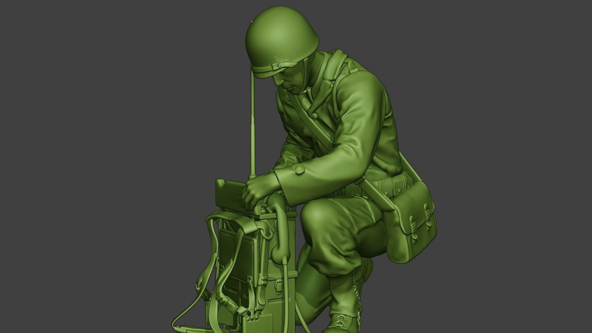 American engineer soldier ww2 Crouch3 A9 3D print model_26
