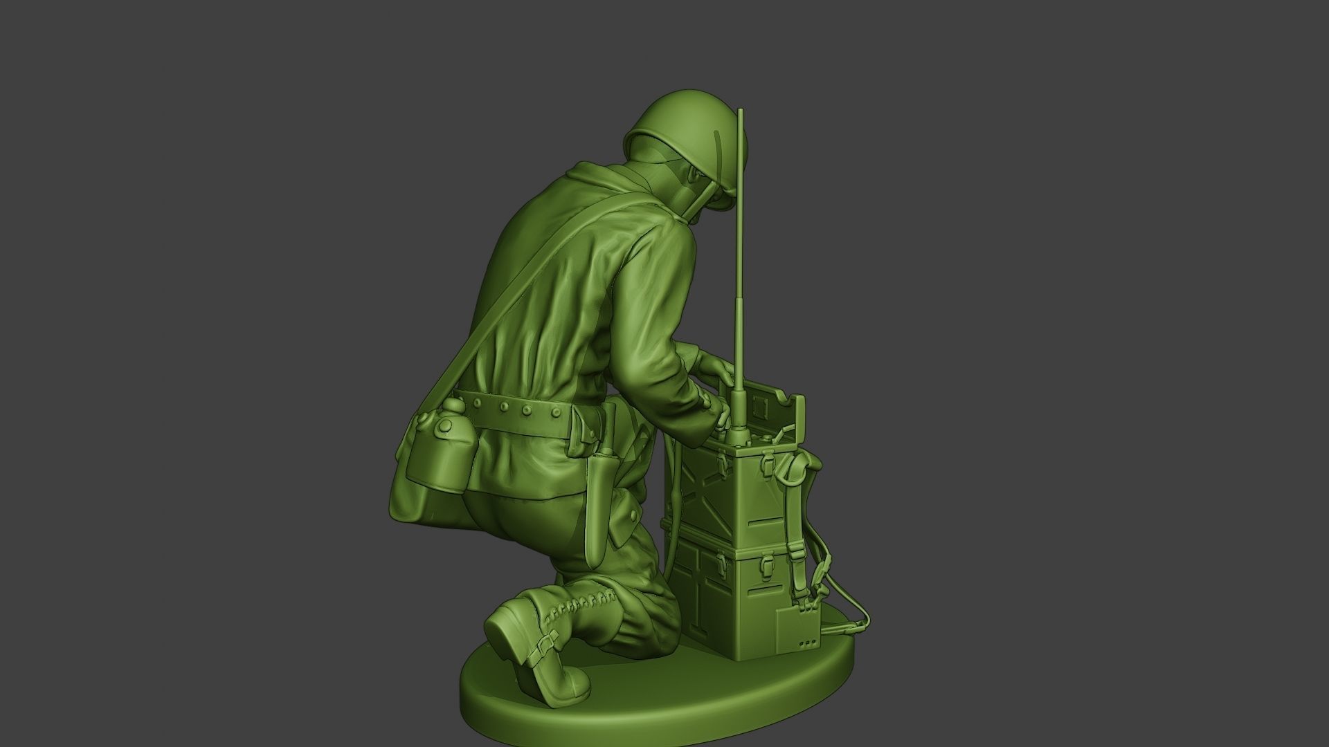 American engineer soldier ww2 Crouch3 A9 3D print model_6