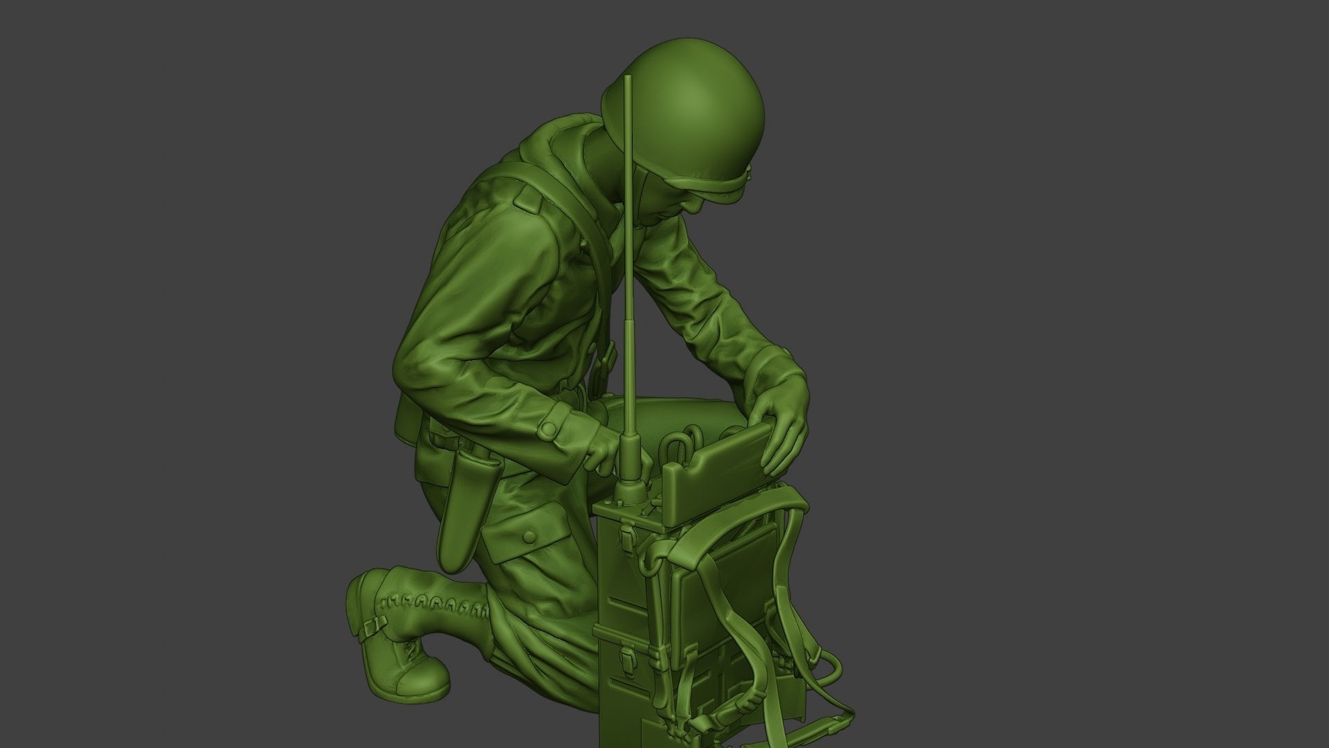 American engineer soldier ww2 Crouch3 A9 3D print model_29