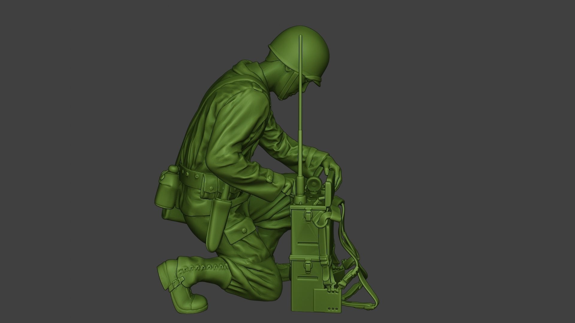 American engineer soldier ww2 Crouch3 A9 3D print model_30