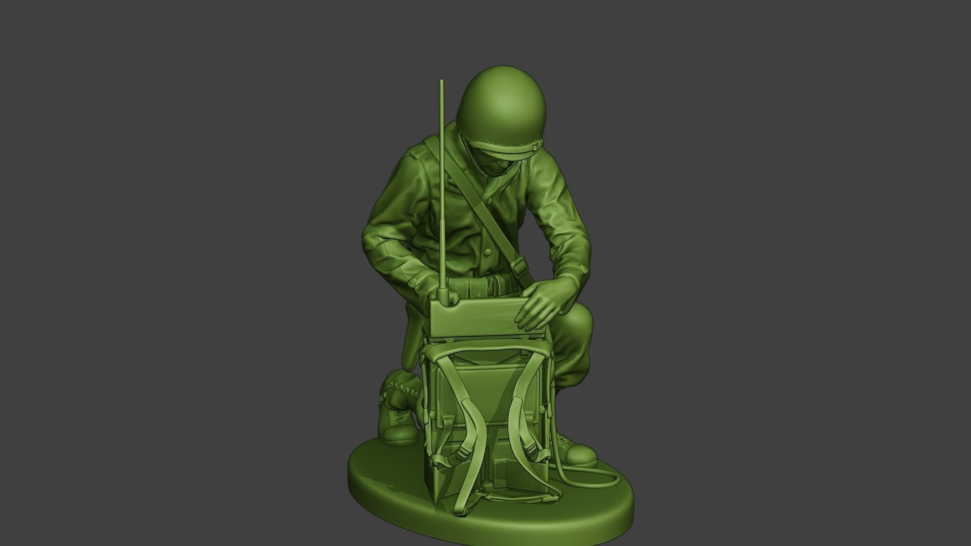 American engineer soldier ww2 Crouch3 A9 3D print model_9