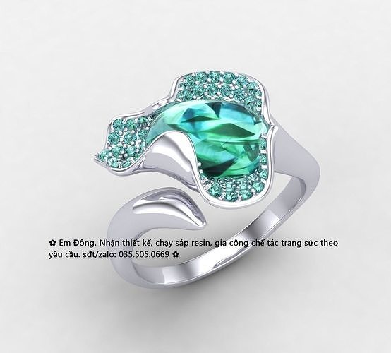 Safflower flower ring ver1 3D print model
