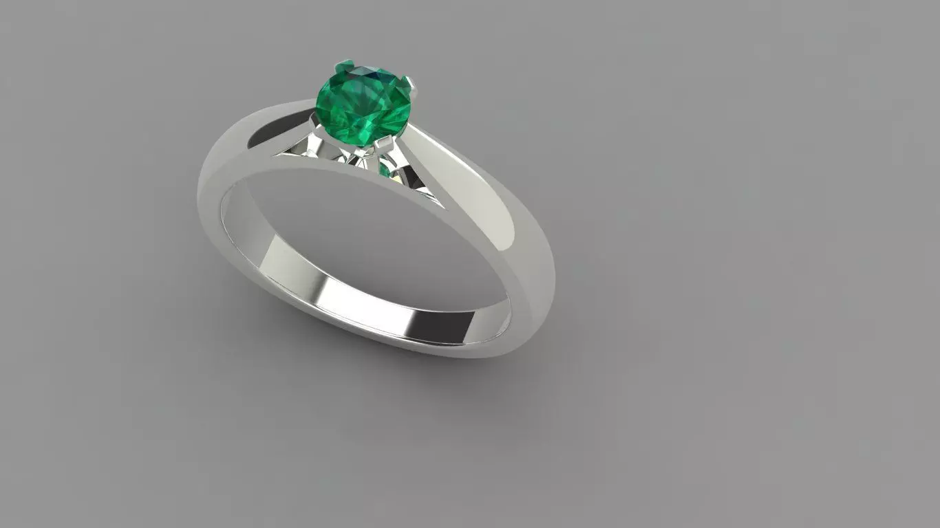aglow emerald engagement ring 3D print model