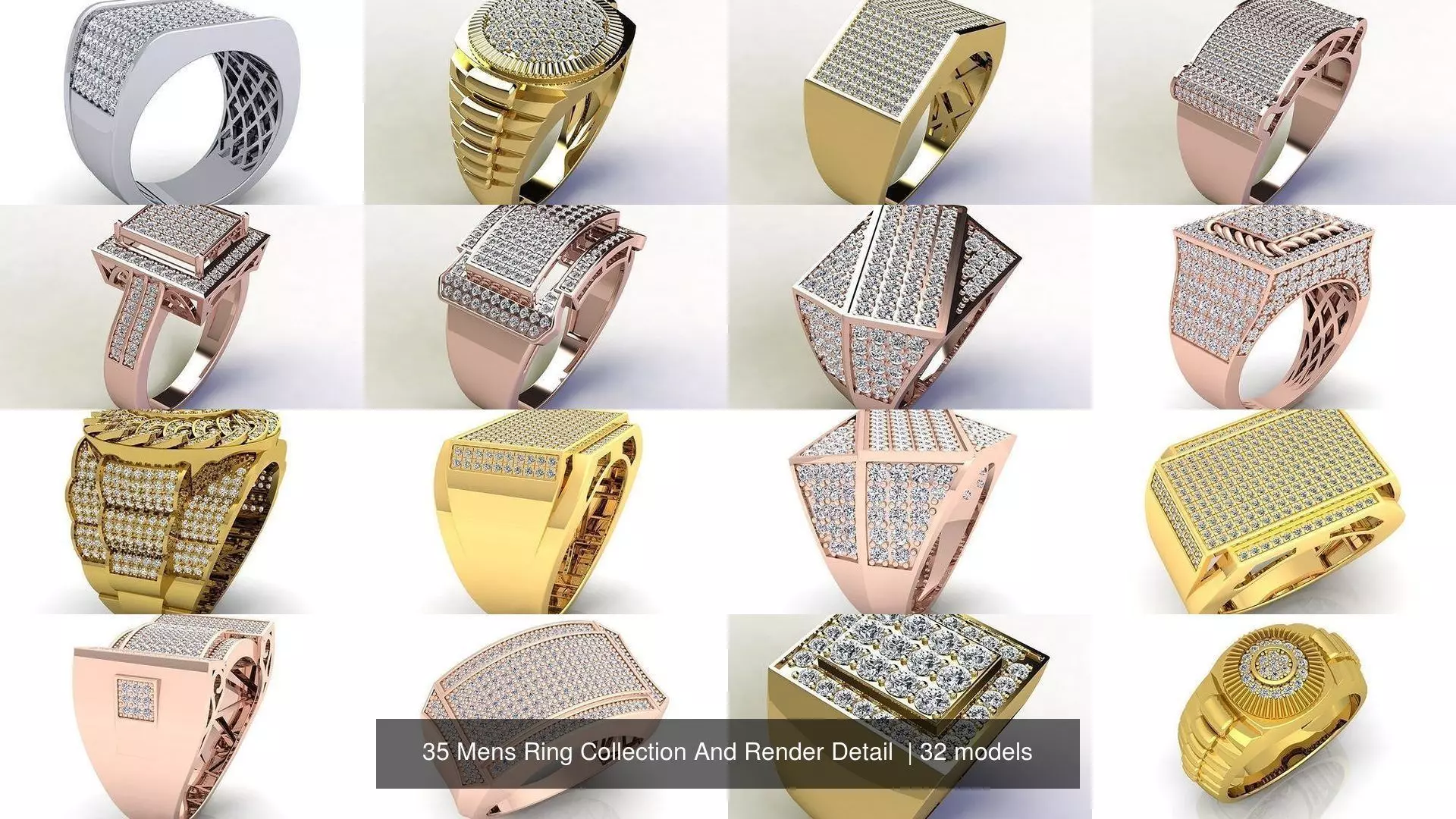 35 Mens Ring Collection And Render Detail  _1