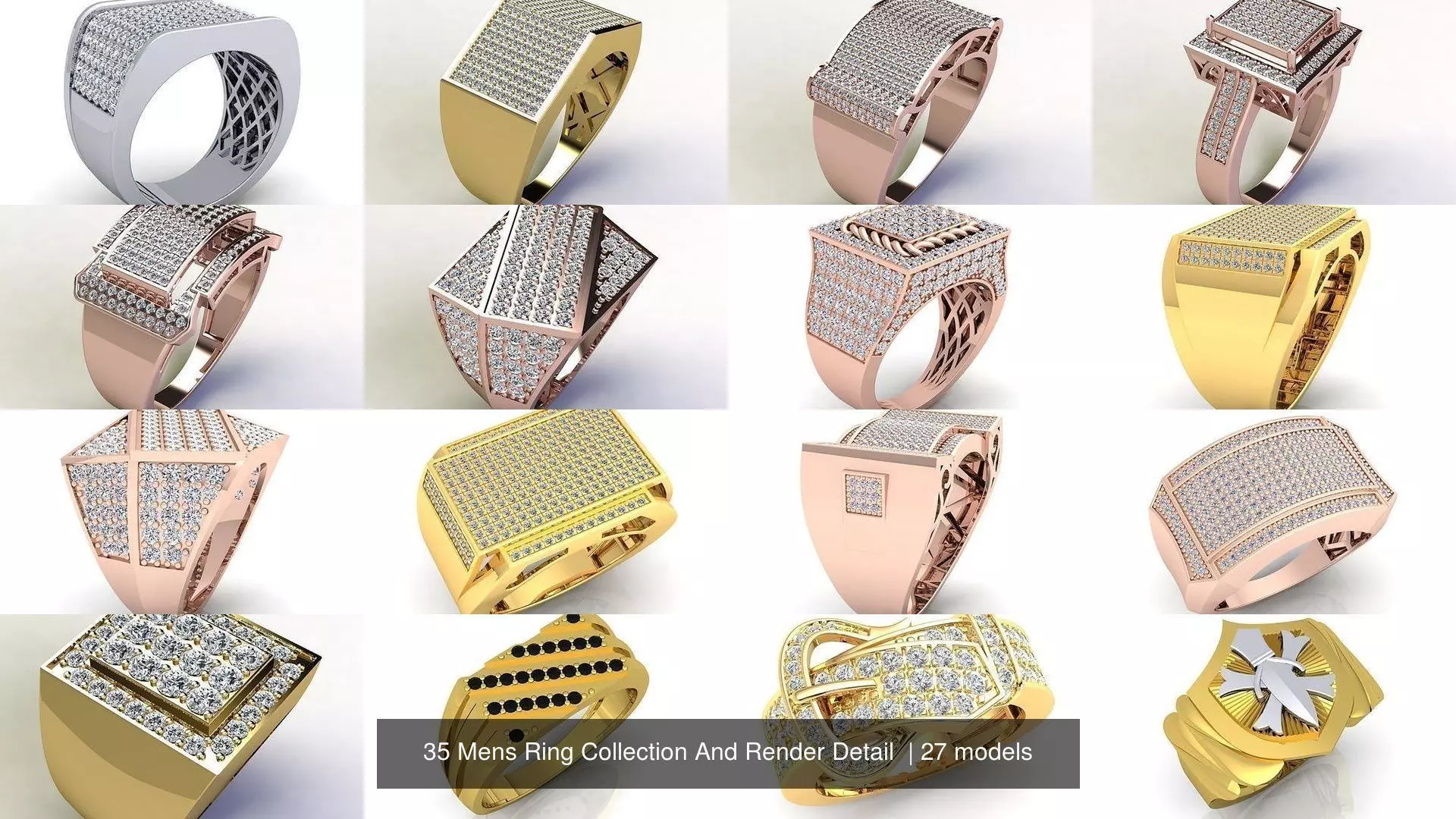 35 Mens Ring Collection And Render Detail  _11