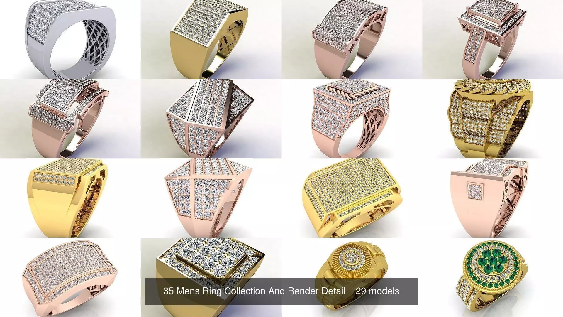 35 Mens Ring Collection And Render Detail  _6