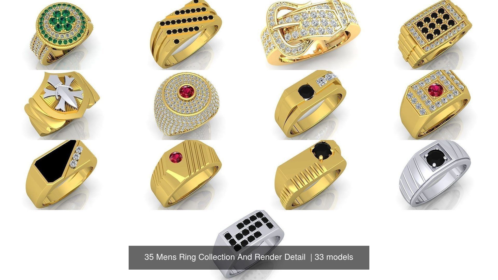 35 Mens Ring Collection And Render Detail  _13