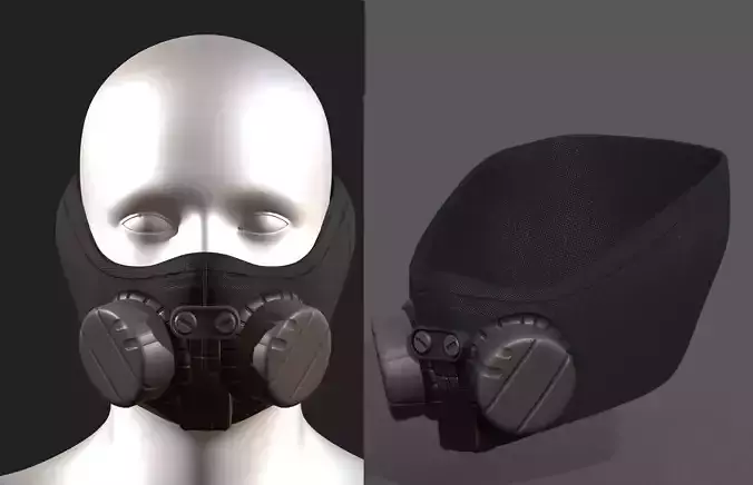 Gas mask helmet scifi fantasy armor hats military Low-poly 