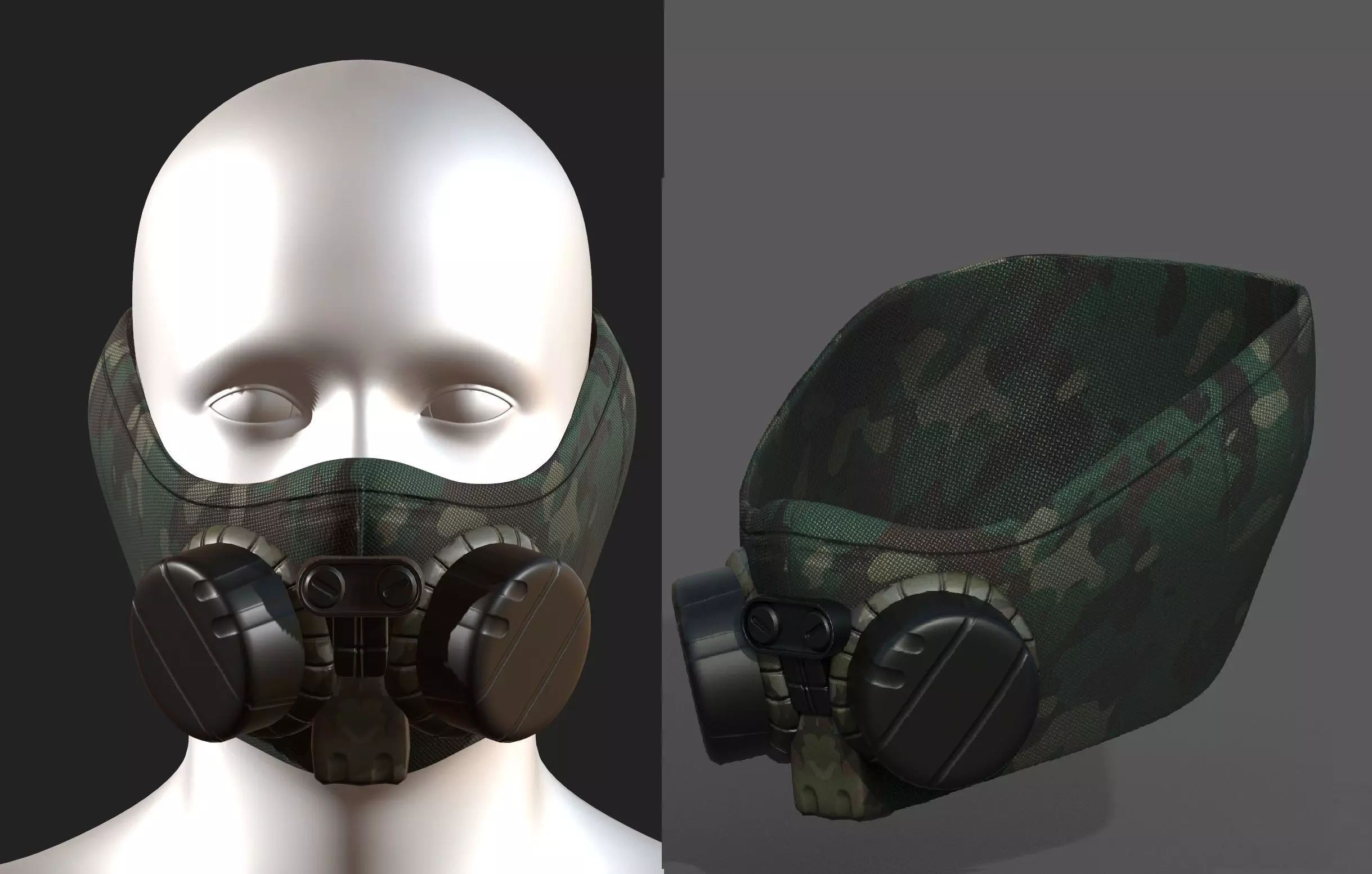 Gas mask helmet scifi fantasy armor hats military Low-poly Low-poly 3D model_0