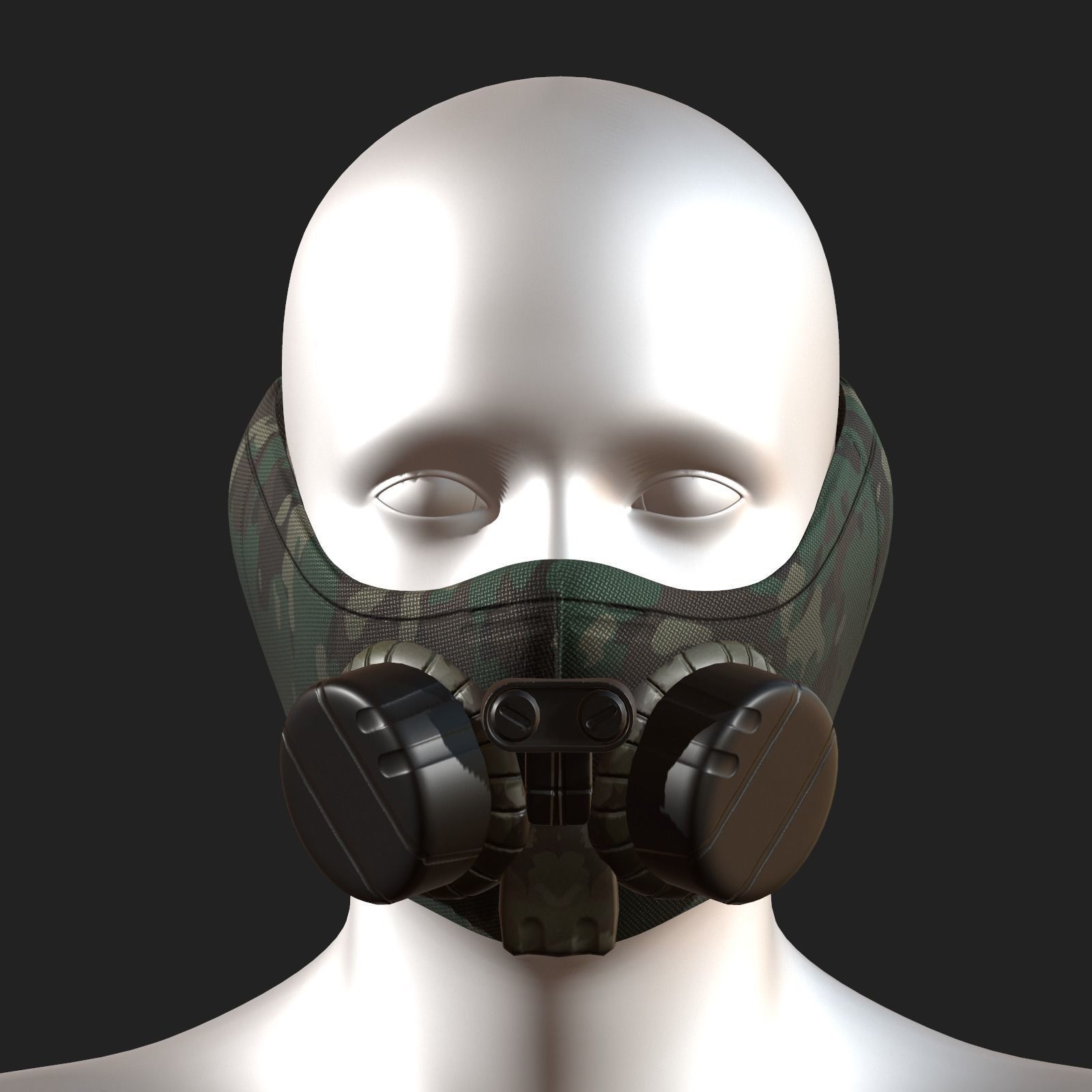 Gas mask helmet scifi fantasy armor hats military Low-poly Low-poly 3D model_8