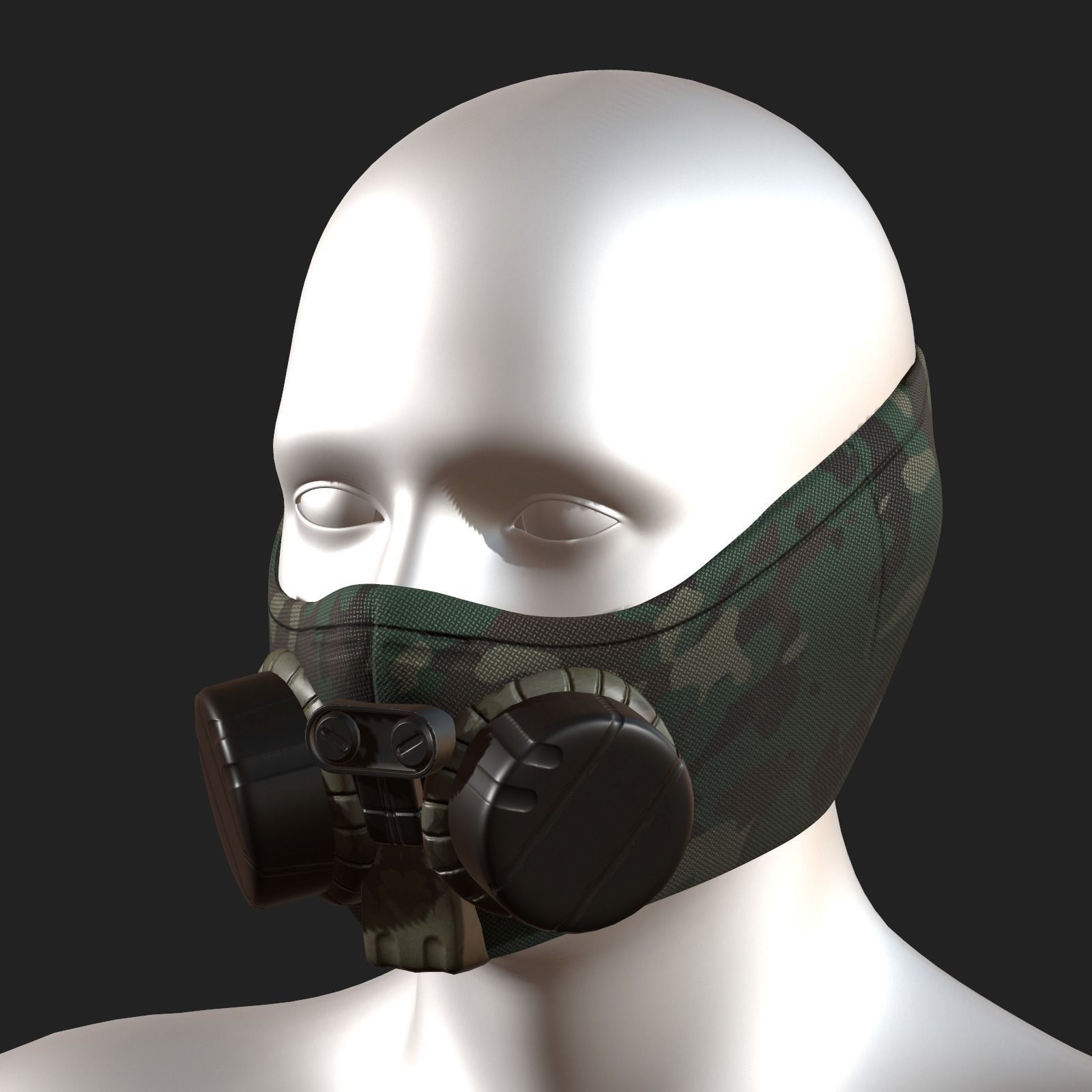Gas mask helmet scifi fantasy armor hats military Low-poly Low-poly 3D model_7