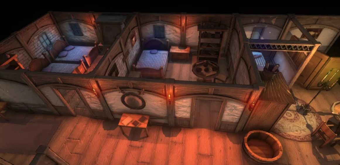 Top-Down Stylized Interiors Low-poly 3D model_5