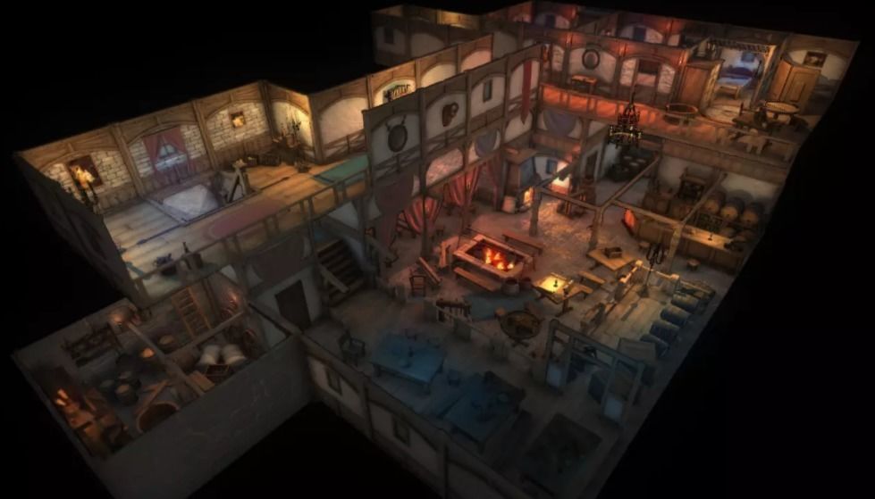 Top-Down Stylized Interiors Low-poly 3D model_4