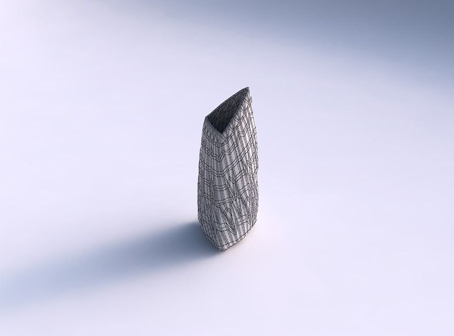Vase tipped triangle with chaotic plates 3D print model_5