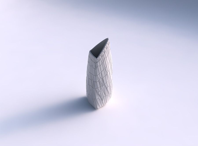 Vase tipped triangle with chaotic plates 3D print model
