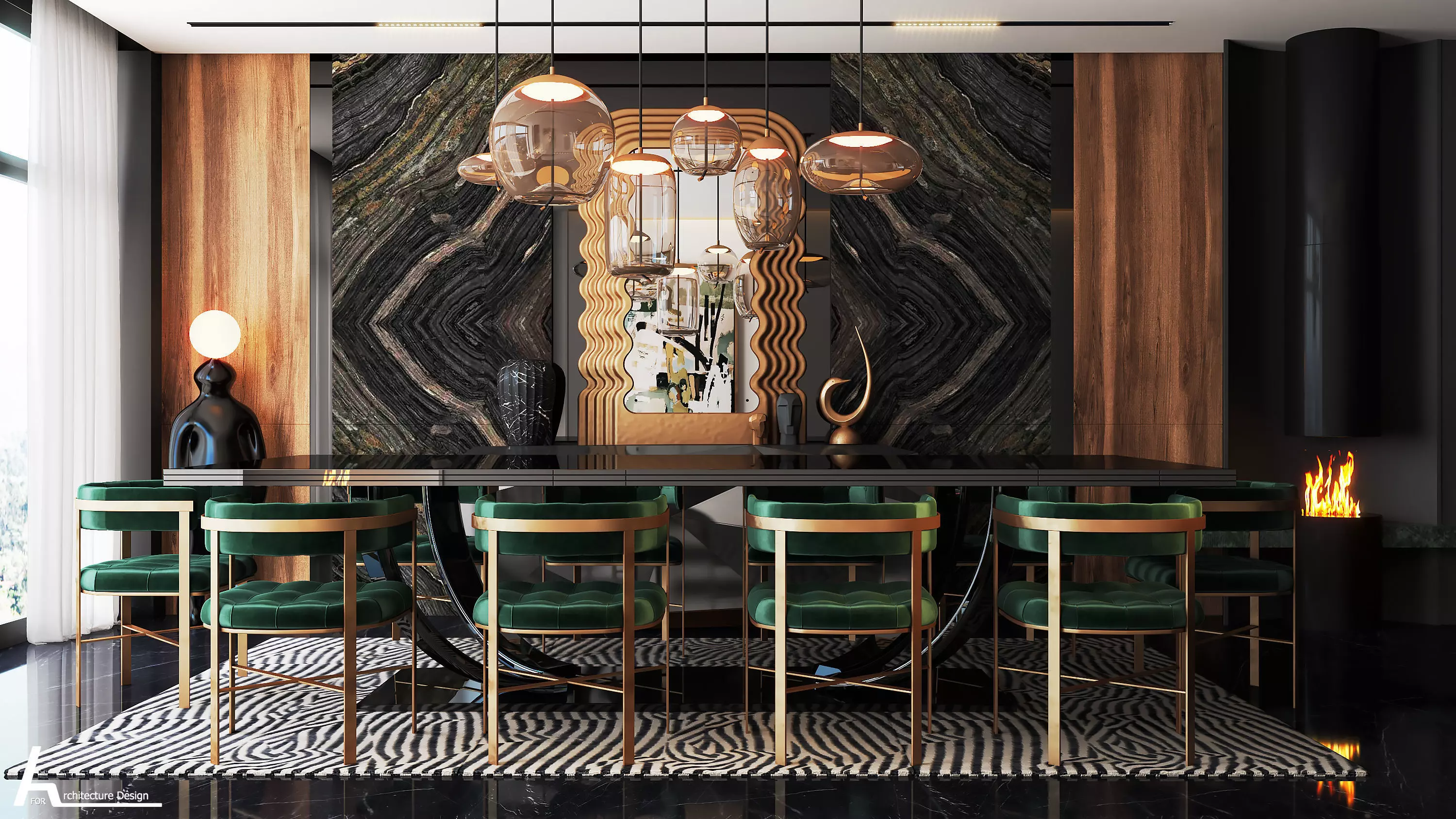 luxury dining room  3D model_0