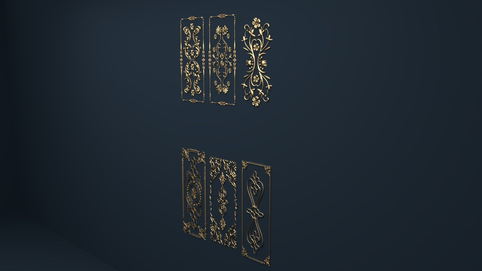 Collection carved decor  02  3D model 3D model_3