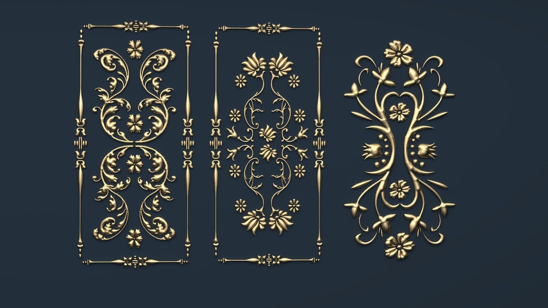 Collection carved decor  02  3D model 3D model_1