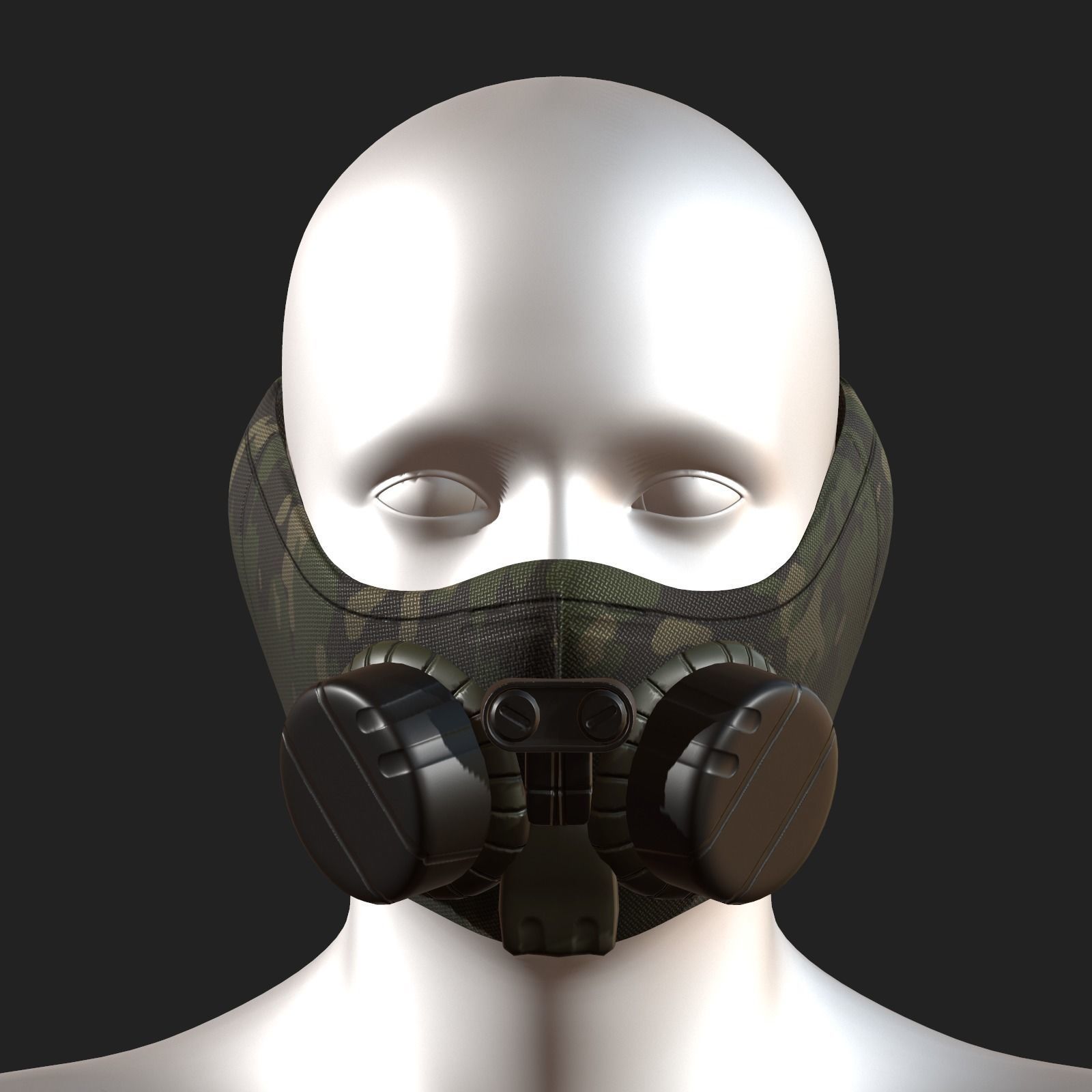 Gas mask helmet scifi fantasy armor hats military Low-poly Low-poly 3D model_2