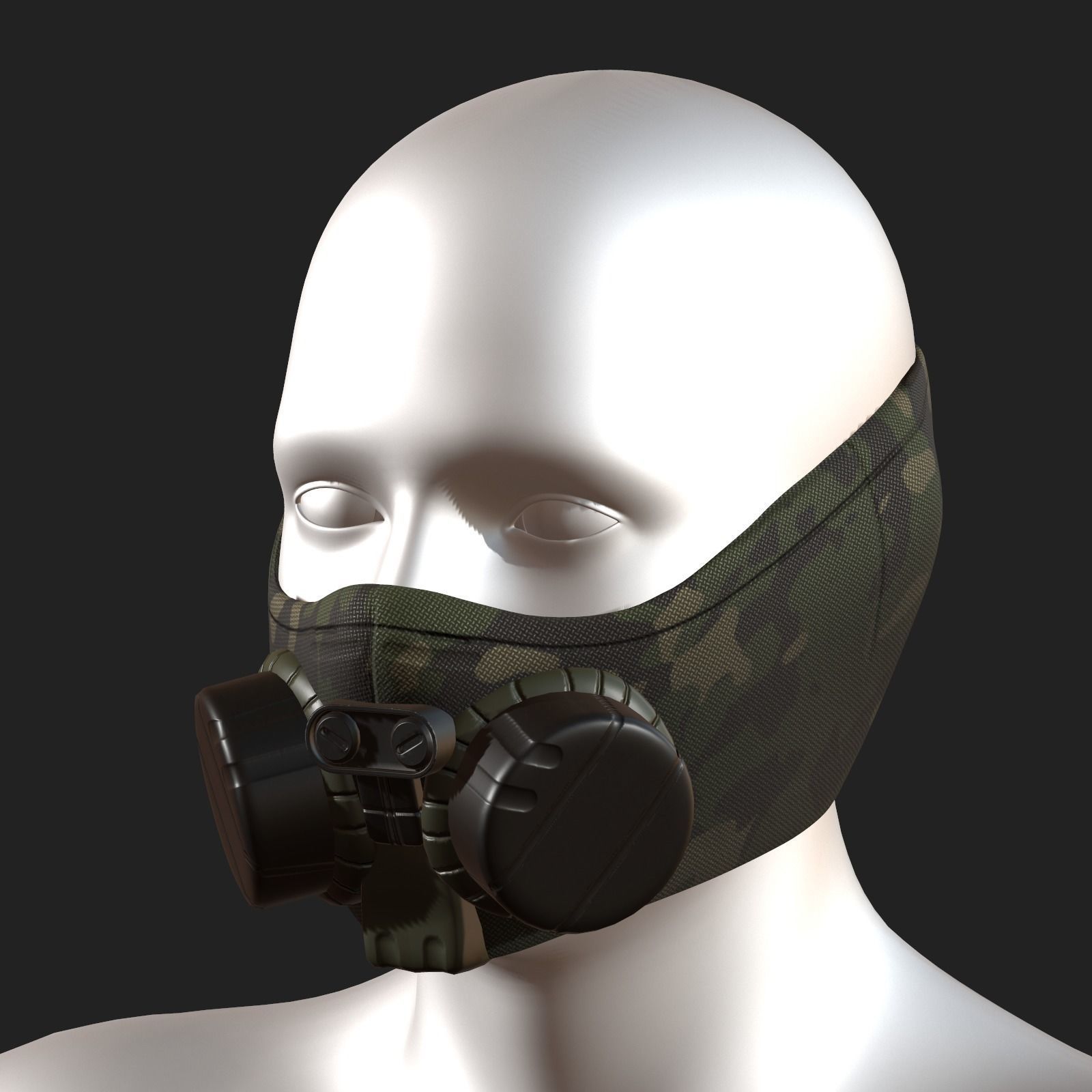 Gas mask helmet scifi fantasy armor hats military Low-poly Low-poly 3D model_1
