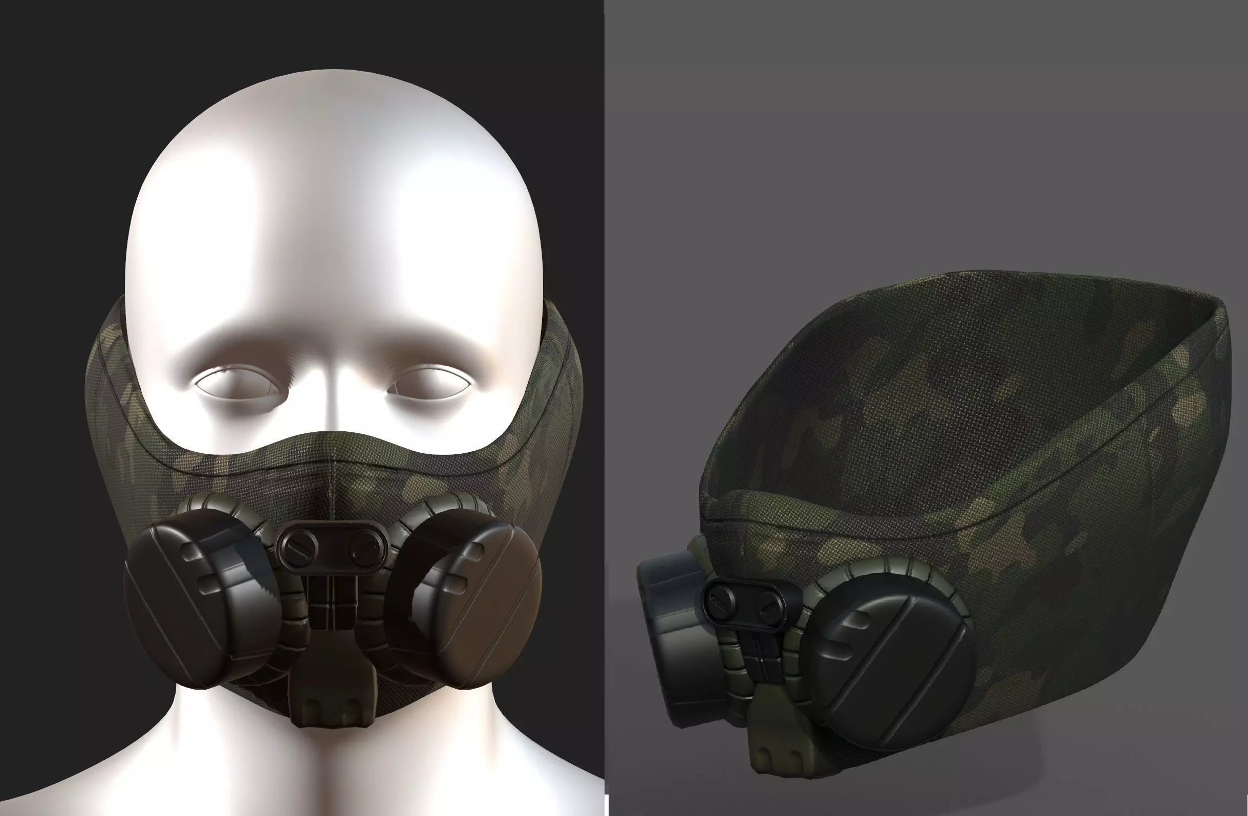 Gas mask helmet scifi fantasy armor hats military Low-poly Low-poly 3D model_0