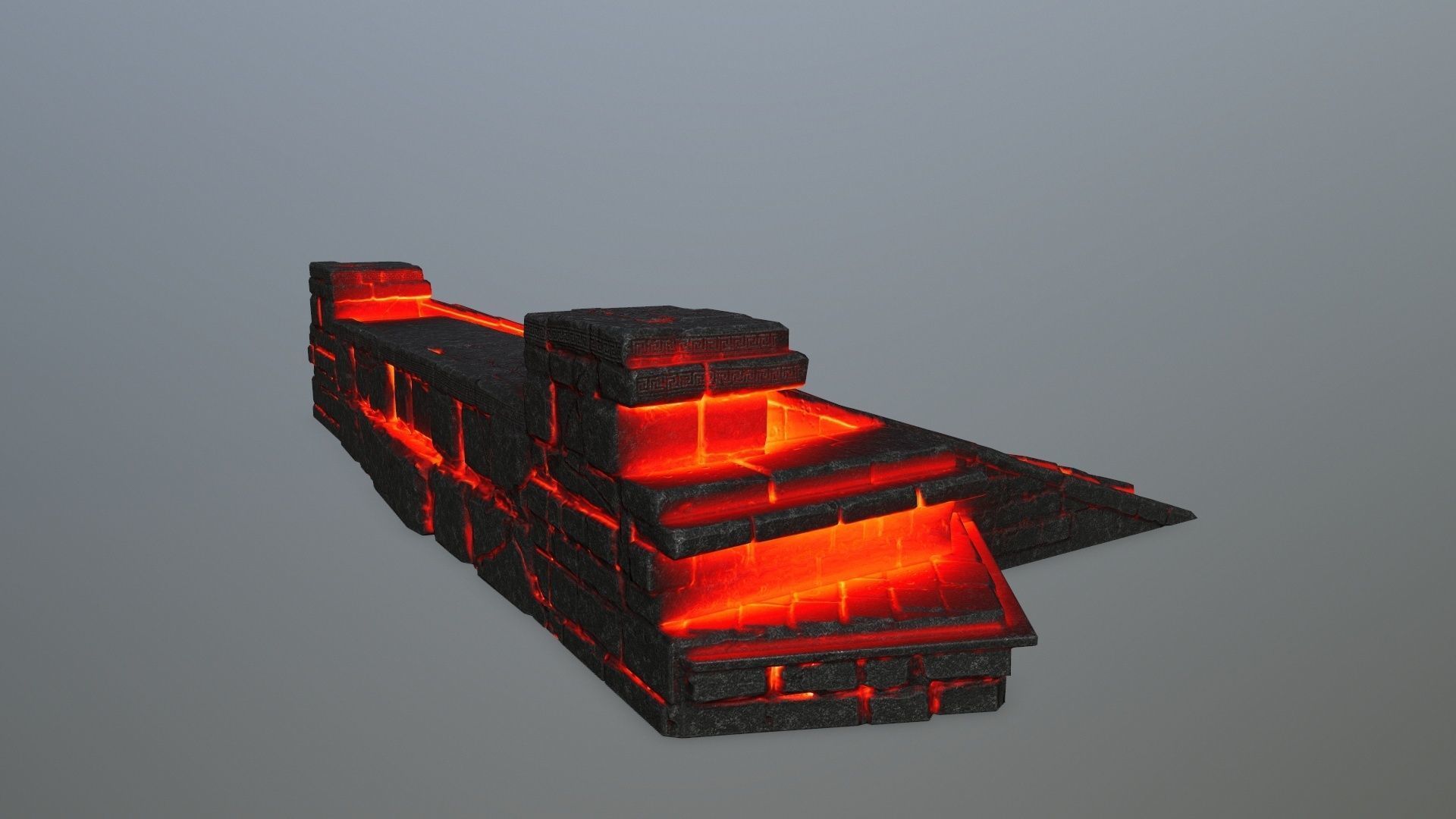 fire stair Low-poly 3D model_4