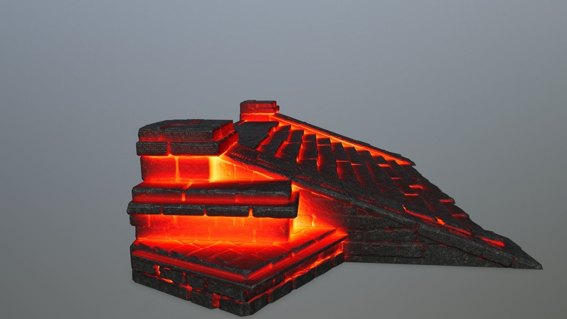 fire stair Low-poly 3D model_3