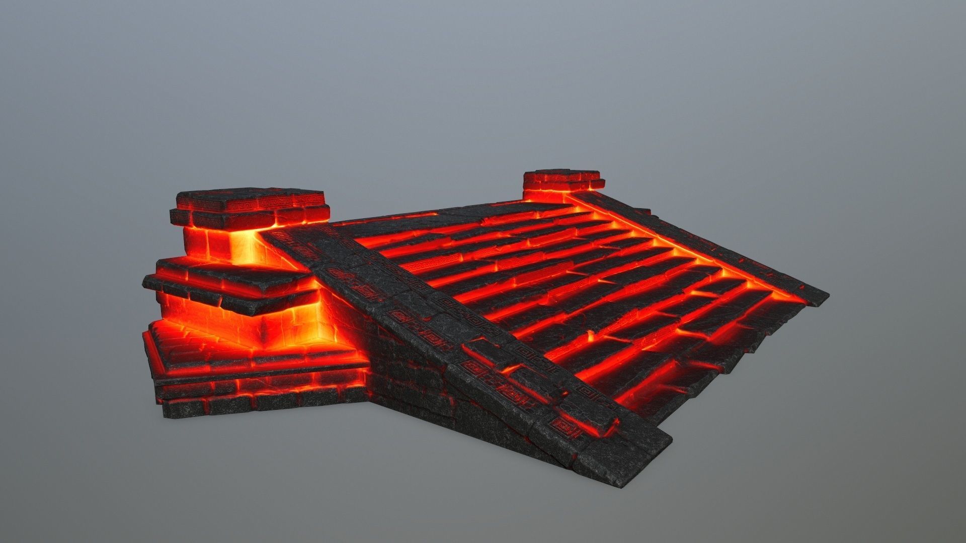 fire stair Low-poly 3D model_2