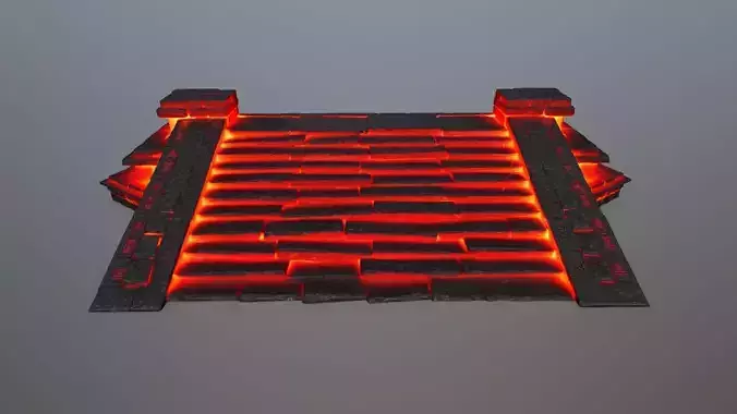 fire stair Low-poly 3D model